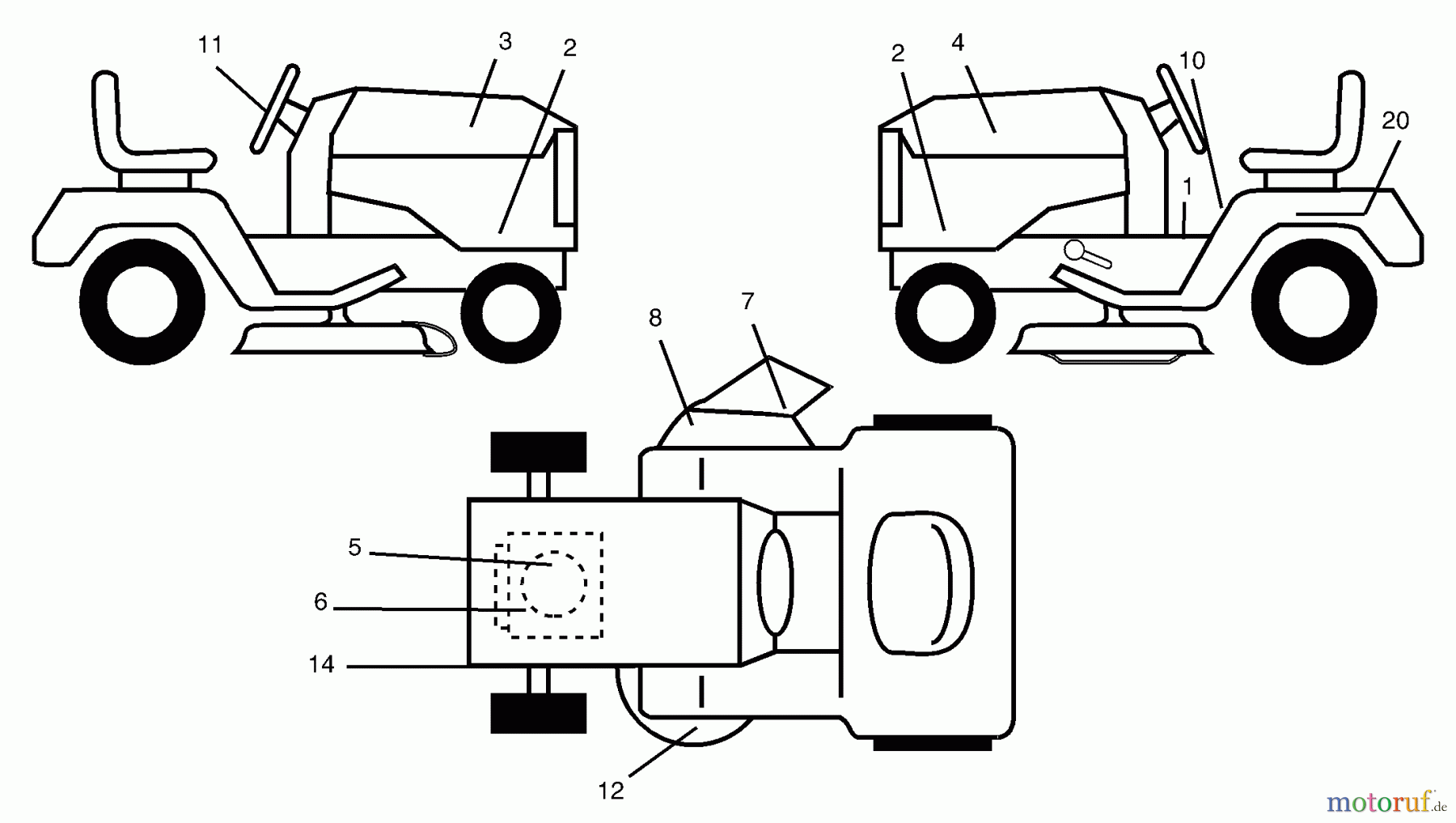 Husqvarna Rasen und Garten Traktoren LTH 18542B (954571731) - Husqvarna Lawn Tractor (2004-03 & After) Decals