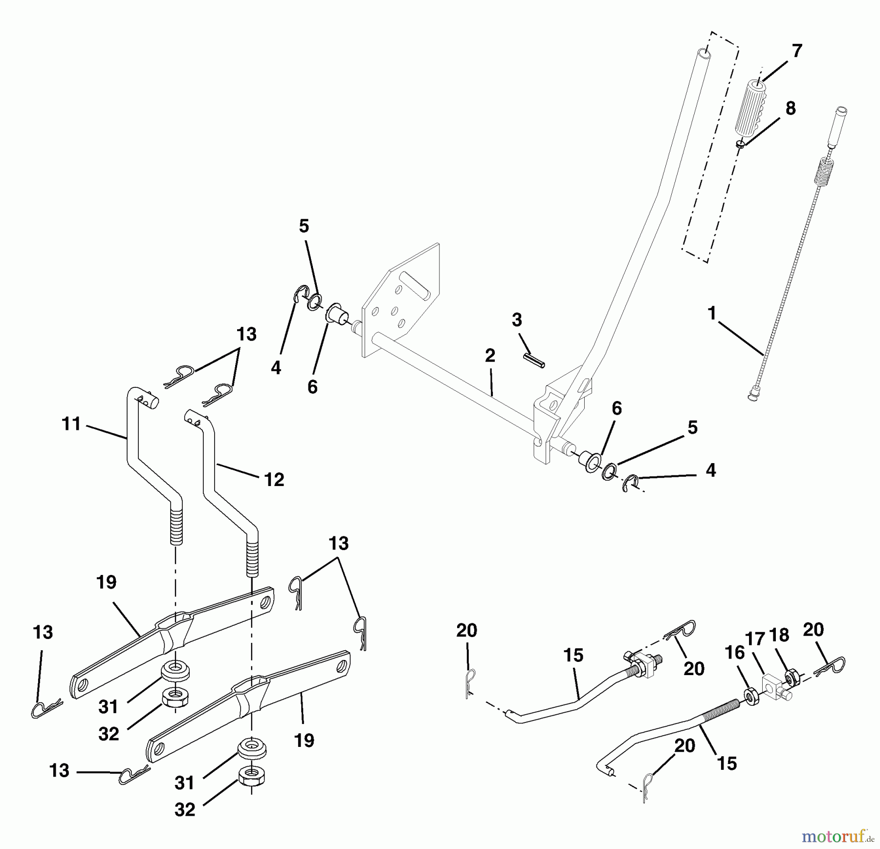  Husqvarna Rasen und Garten Traktoren LTH 2042A (954571953) - Husqvarna Lawn Tractor (2003-12 & After) Mower Lift