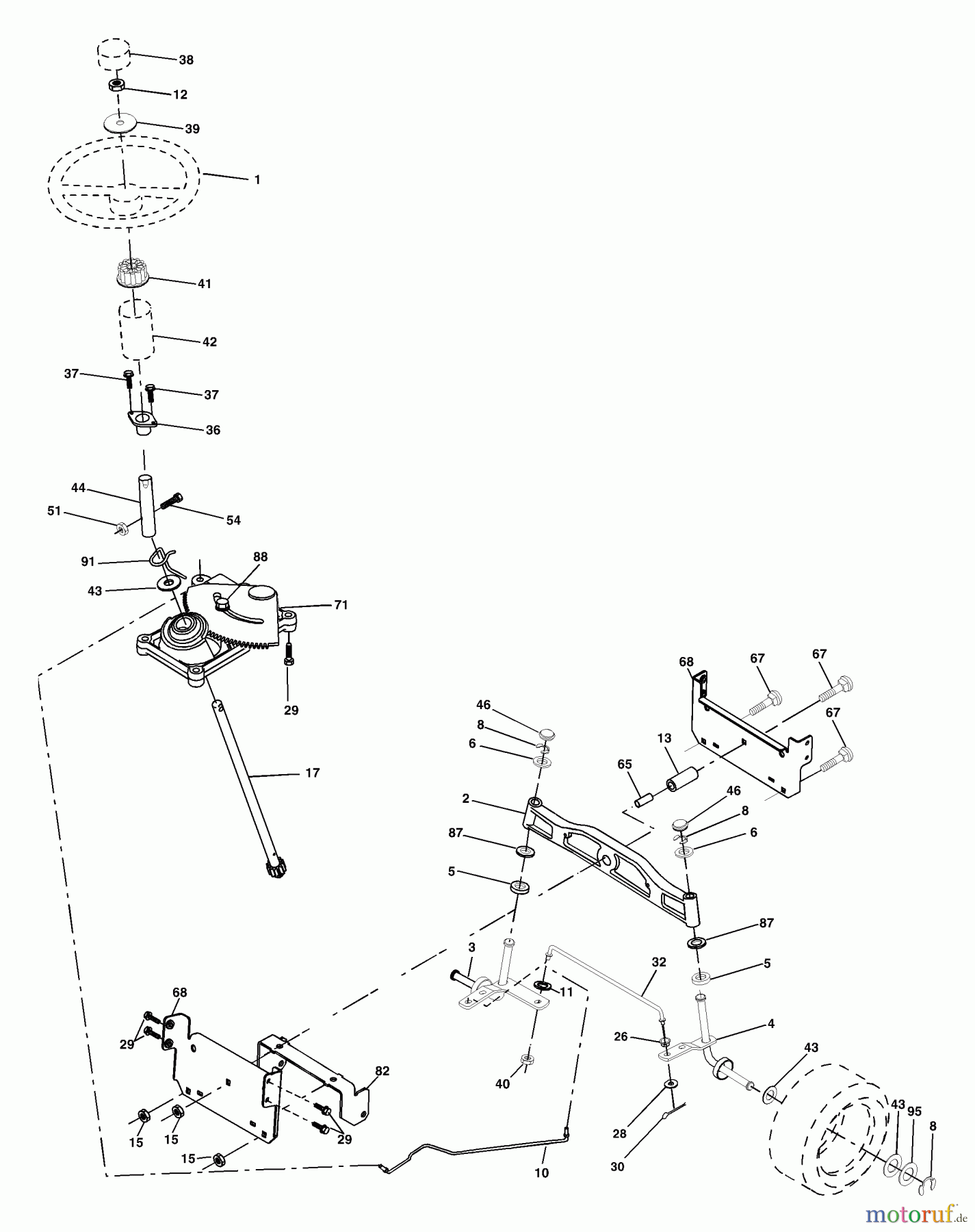  Husqvarna Rasen und Garten Traktoren LTH 2042A (954571953) - Husqvarna Lawn Tractor (2003-12 & After) Steering Assembly