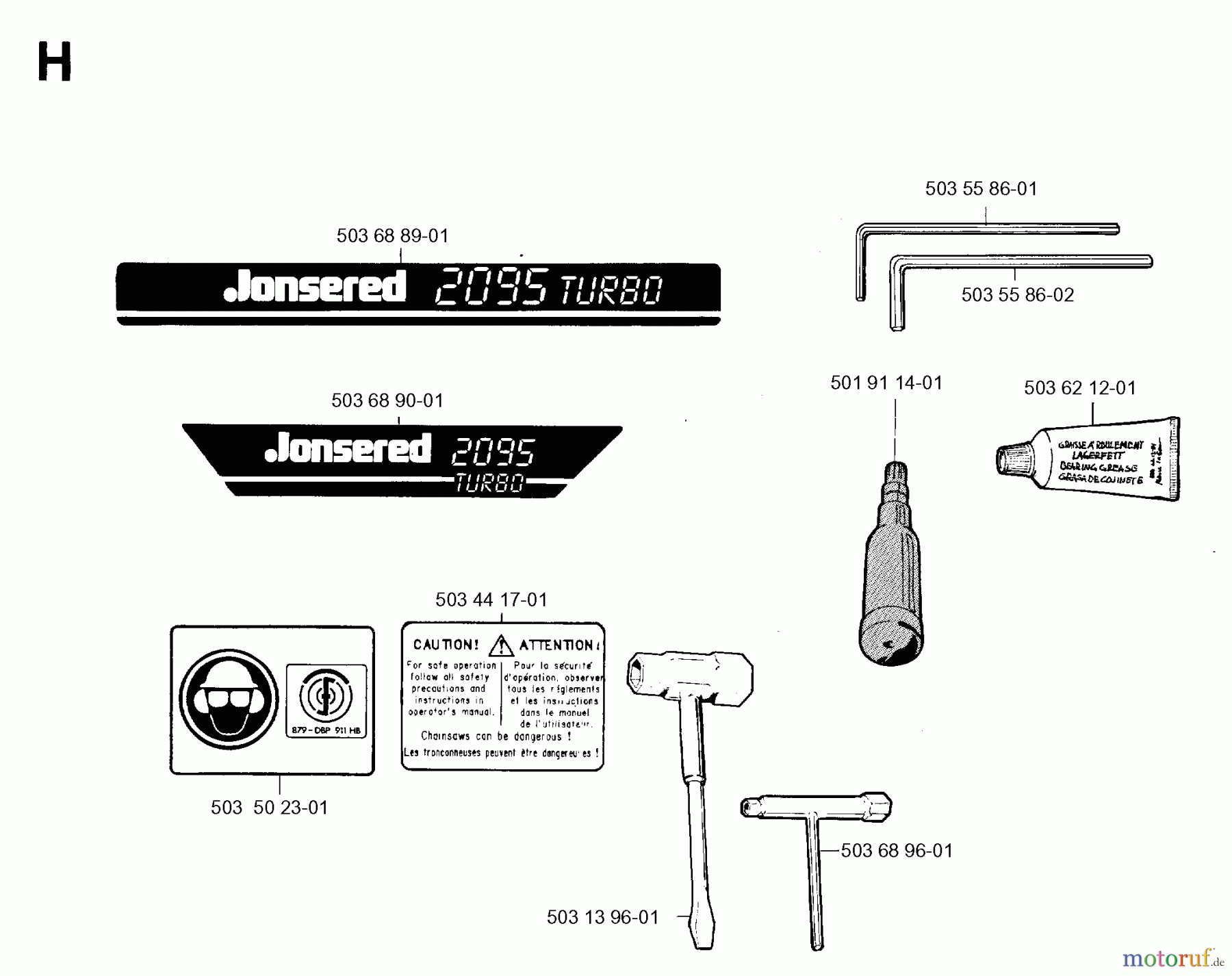  Jonsered Motorsägen 2095 - Jonsered Chainsaw (1995-09) ACCESSORIES #1