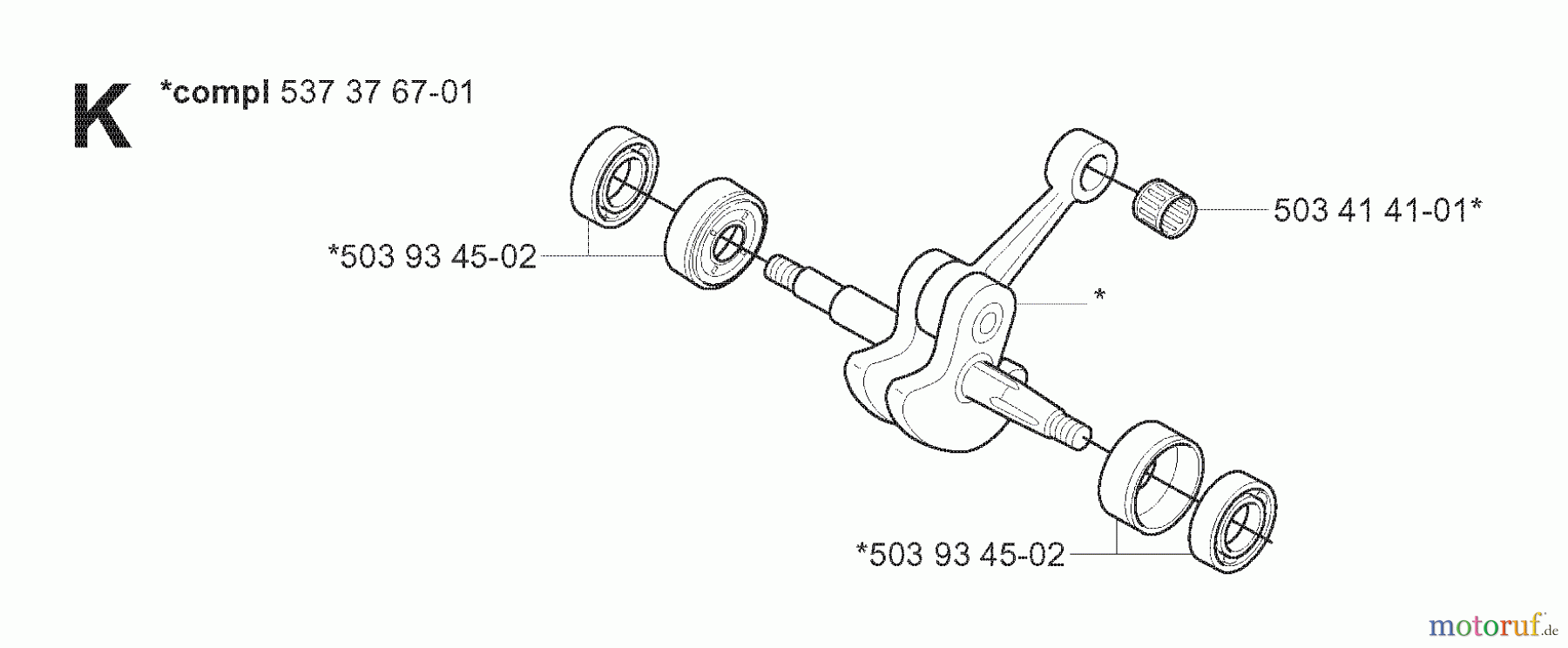  Jonsered Motorsägen CS2139 T - Jonsered Chainsaw (2008-02) CRANKSHAFT