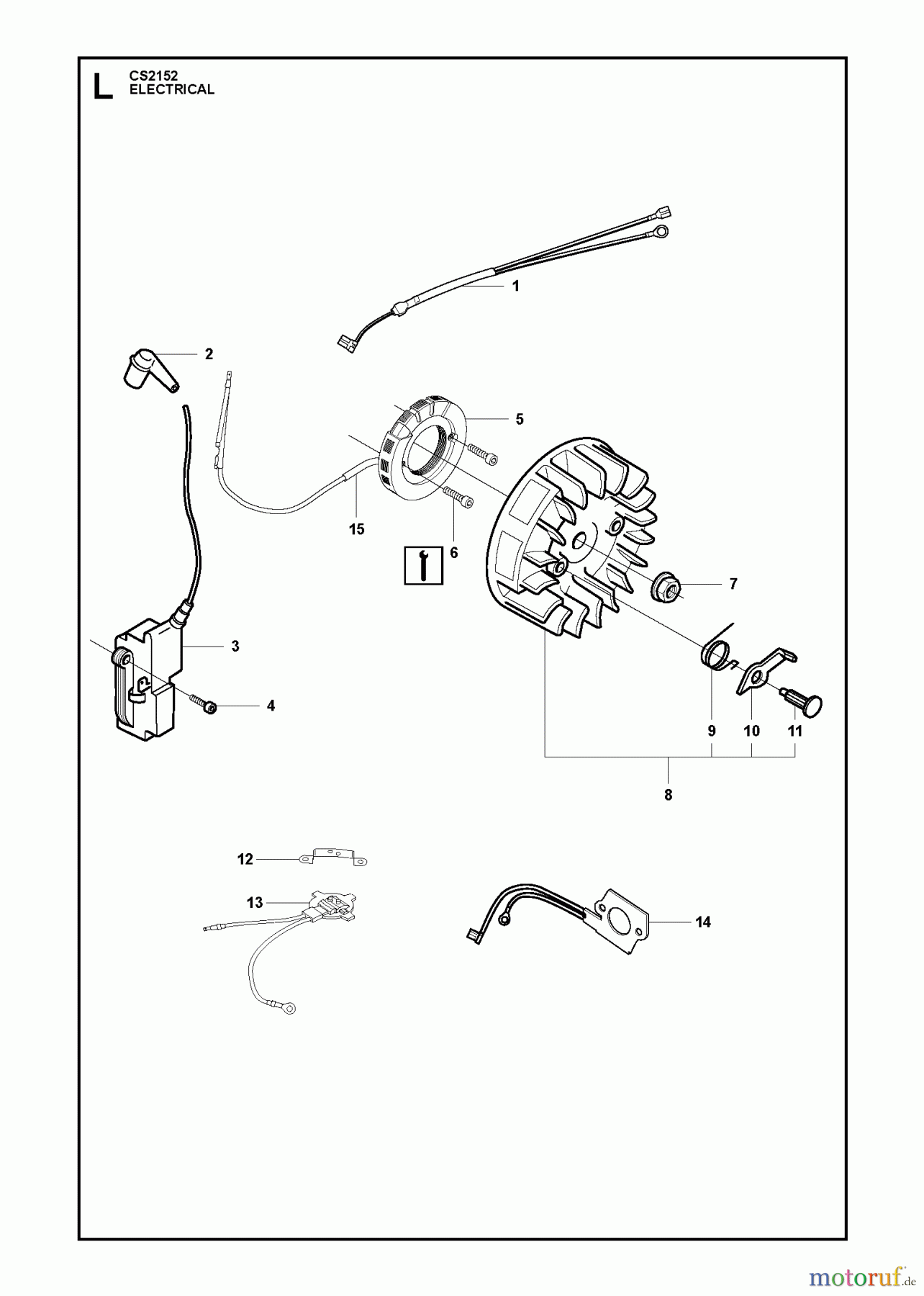  Jonsered Motorsägen CS2152 - Jonsered Chainsaw (2011-05) ELECTRICAL