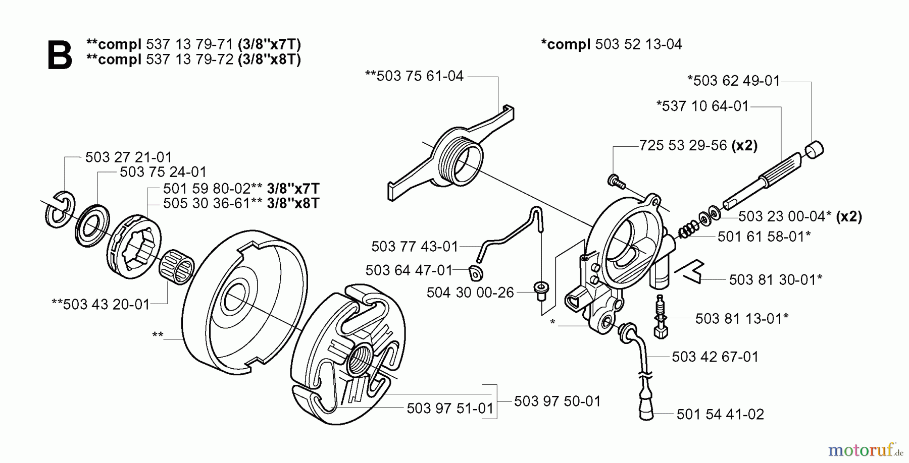  Jonsered Motorsägen CS2186 - Jonsered Chainsaw (2005-03) CLUTCH OIL PUMP