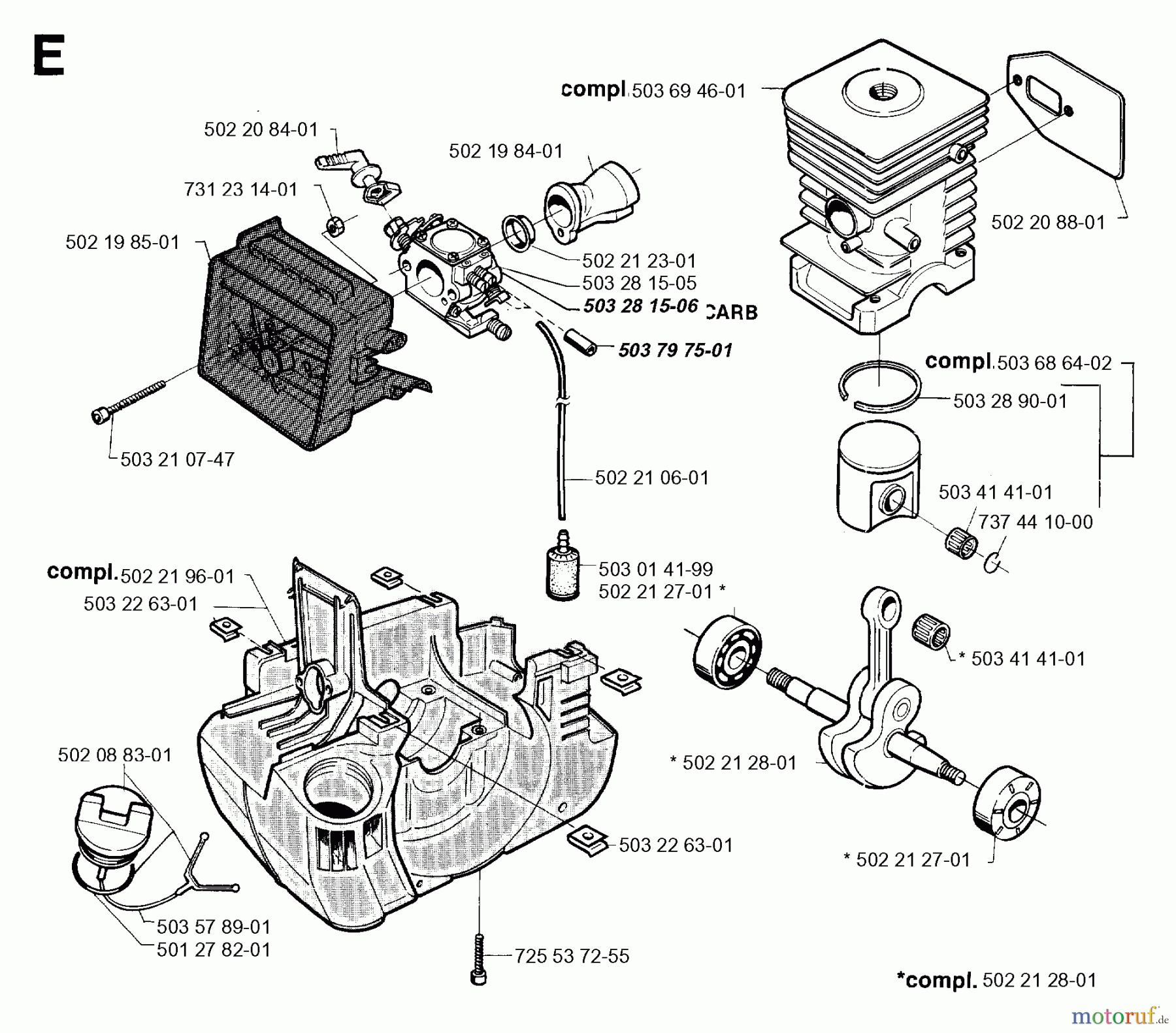  Jonsered Motorsensen, Trimmer GR36 - Jonsered String/Brush Trimmer (1995-01) CYLINDER CRANKCASE