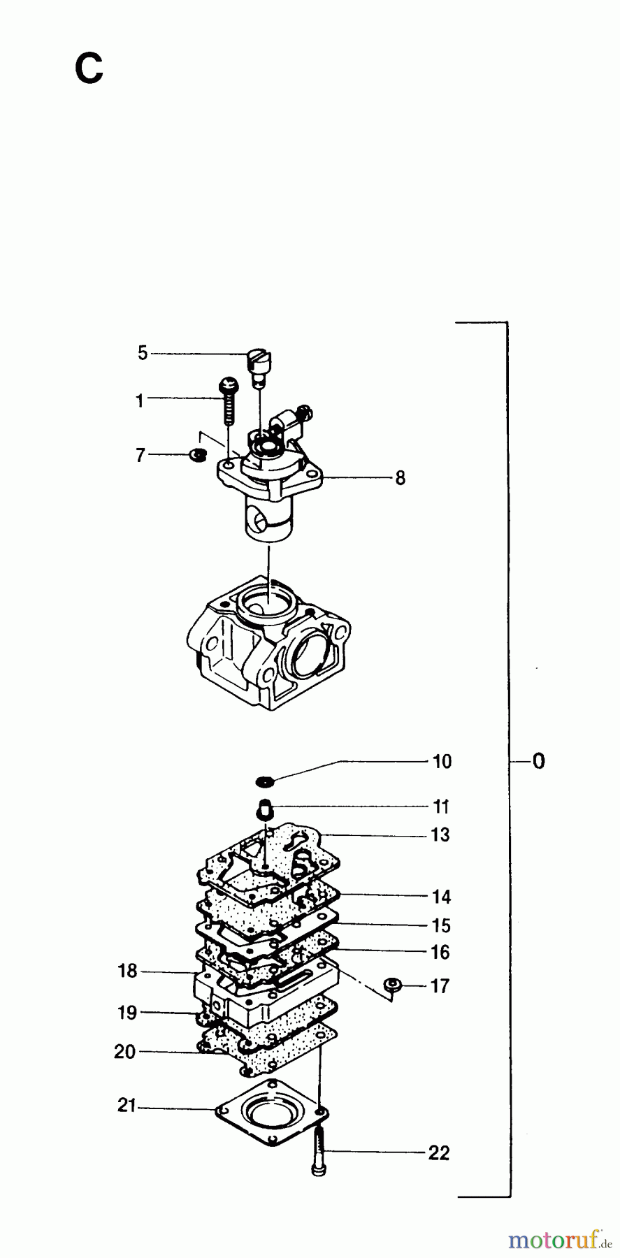  Jonsered Heckenscheren HT22 - Jonsered Hedge Trimmer (1993-02) CARBURETOR DETAILS