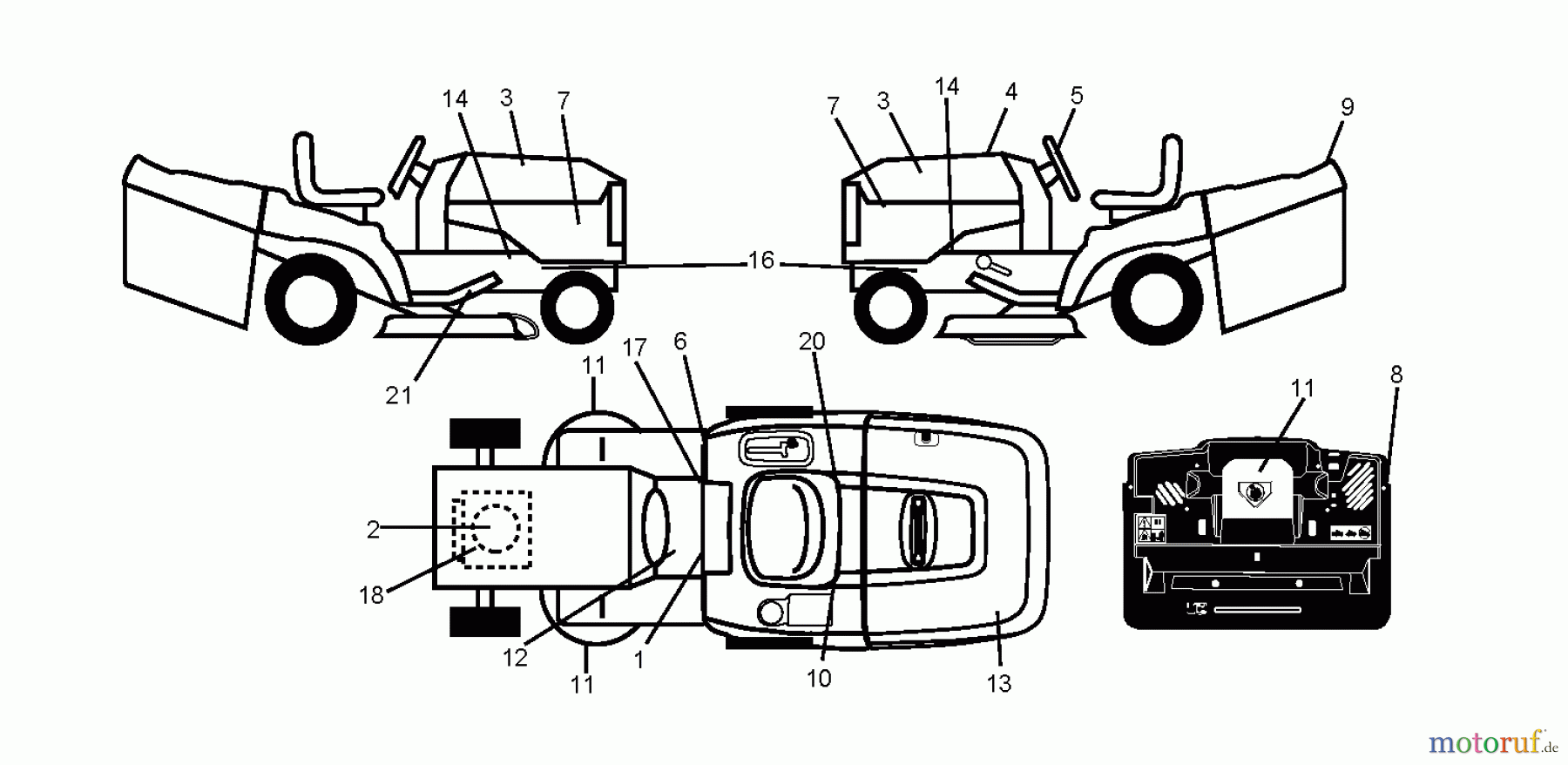  Jonsered Rasen  und Garten Traktoren LT2217 CMA (96061027301) - Jonsered Lawn & Garden Tractor (2010-03) DECALS