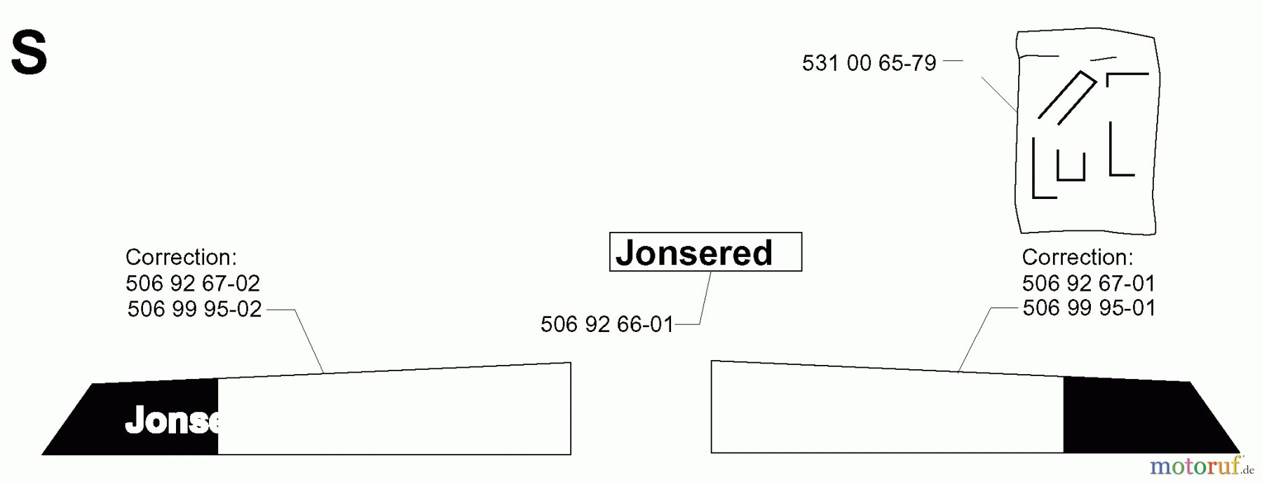  Jonsered Reitermäher FR13 - Jonsered Rear-Engine Riding Mower (2001-01) DECALS