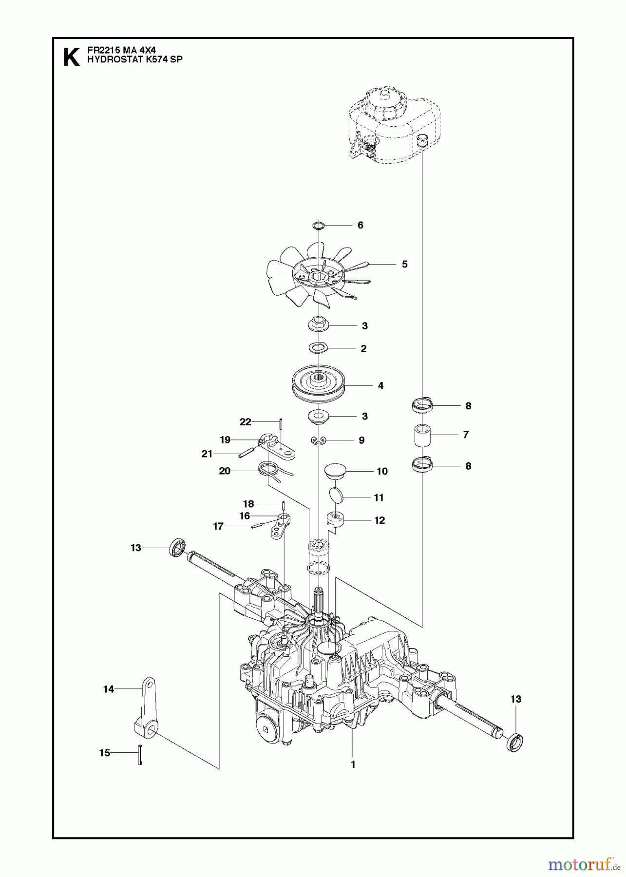  Jonsered Reitermäher FR2215 MA 4x4 (966773501) - Jonsered Rear-Engine Riding Mower (2012) HYDRAULIC PUMP- MOTOR #2