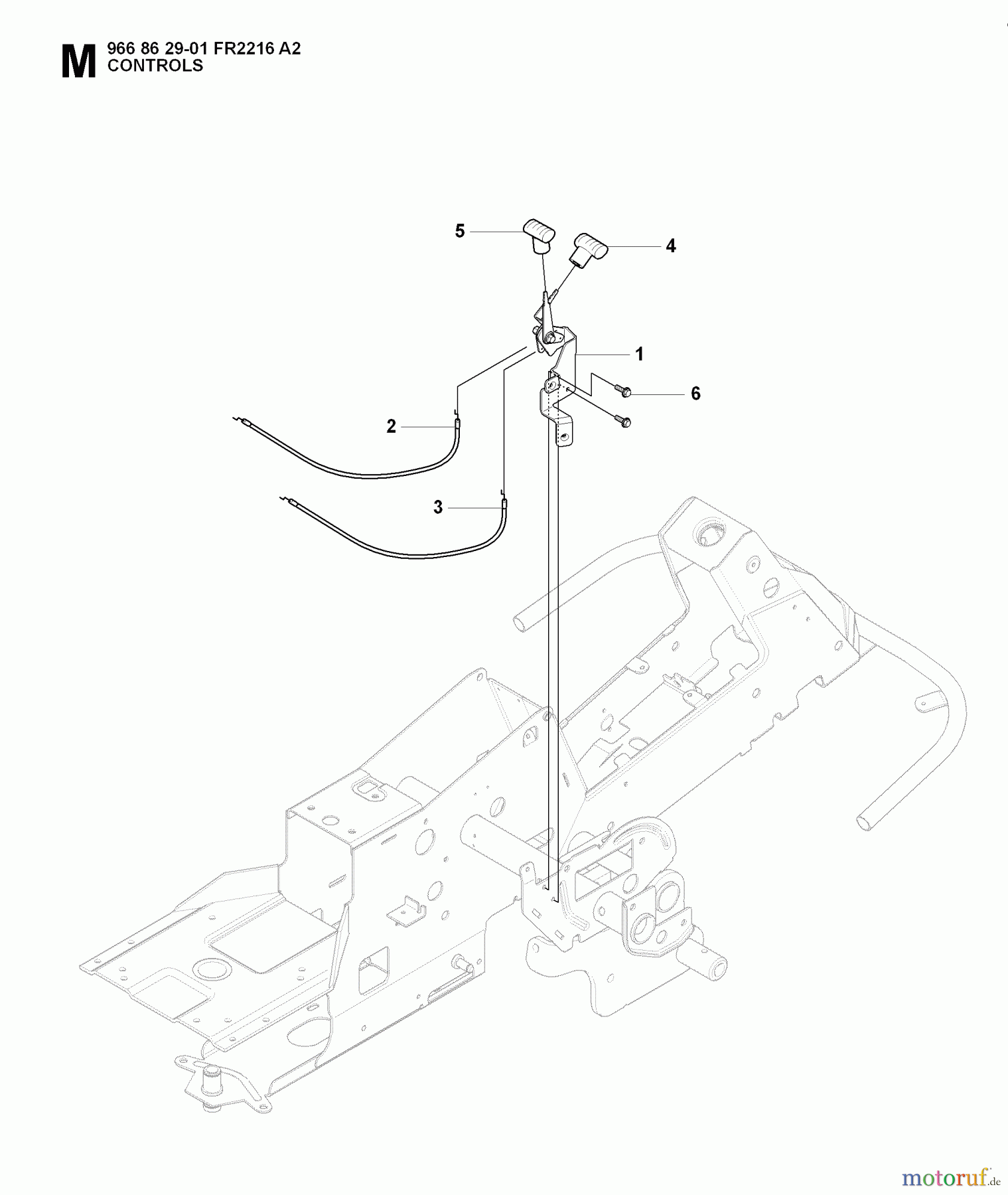  Jonsered Reitermäher FR2216 A2 (966862901) - Jonsered Rear-Engine Riding Mower (2008-01) CONTROLS