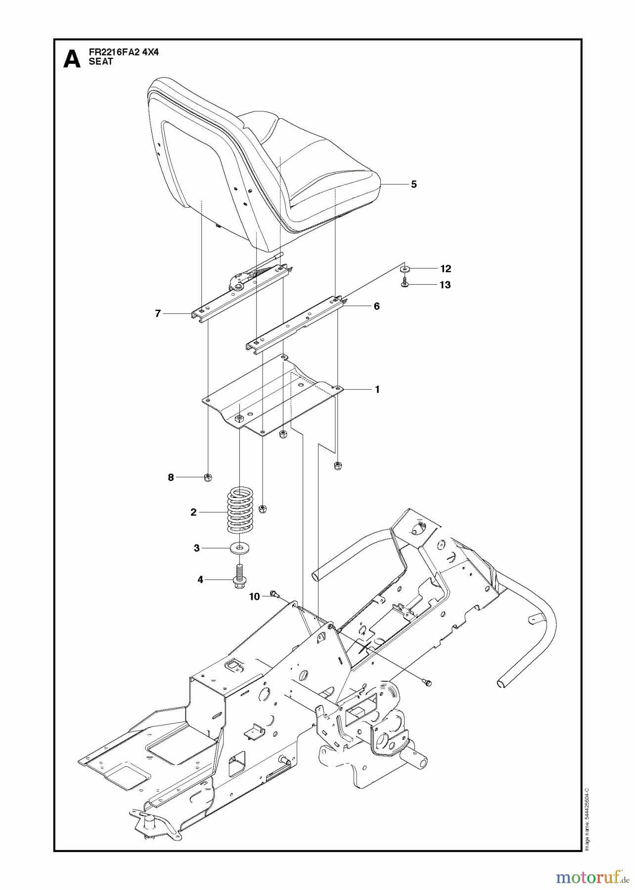  Jonsered Reitermäher FR2216 FA2 4x4 (966415201) - Jonsered Rear-Engine Riding Mower (2010-03) SEAT