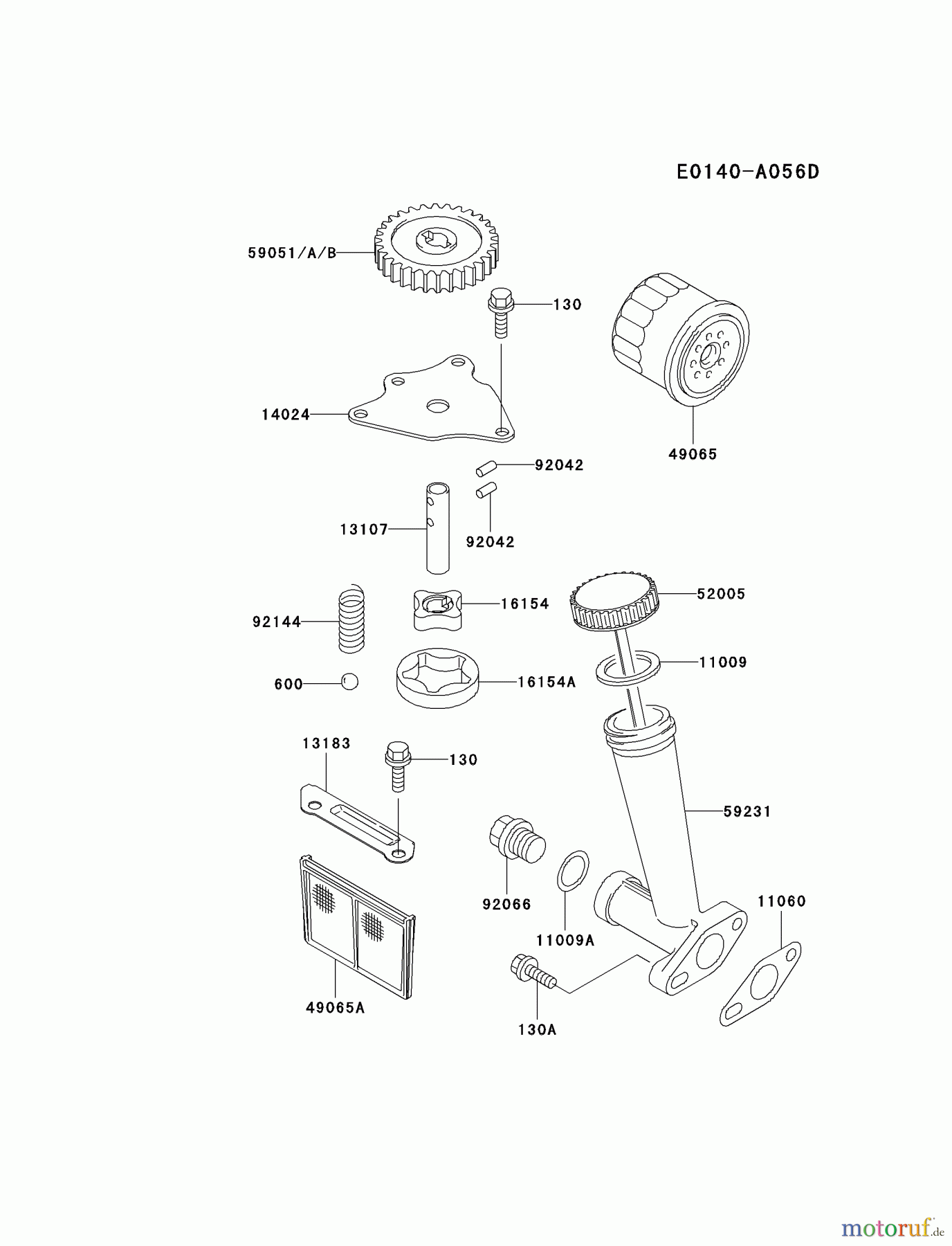  Kawasaki Motoren Motoren Vertikal FA210V - AS02 bis FH641V - DS24 FD501V-CS02 - Kawasaki FD501V 4-Stroke Engine LUBRICATION-EQUIPMENT