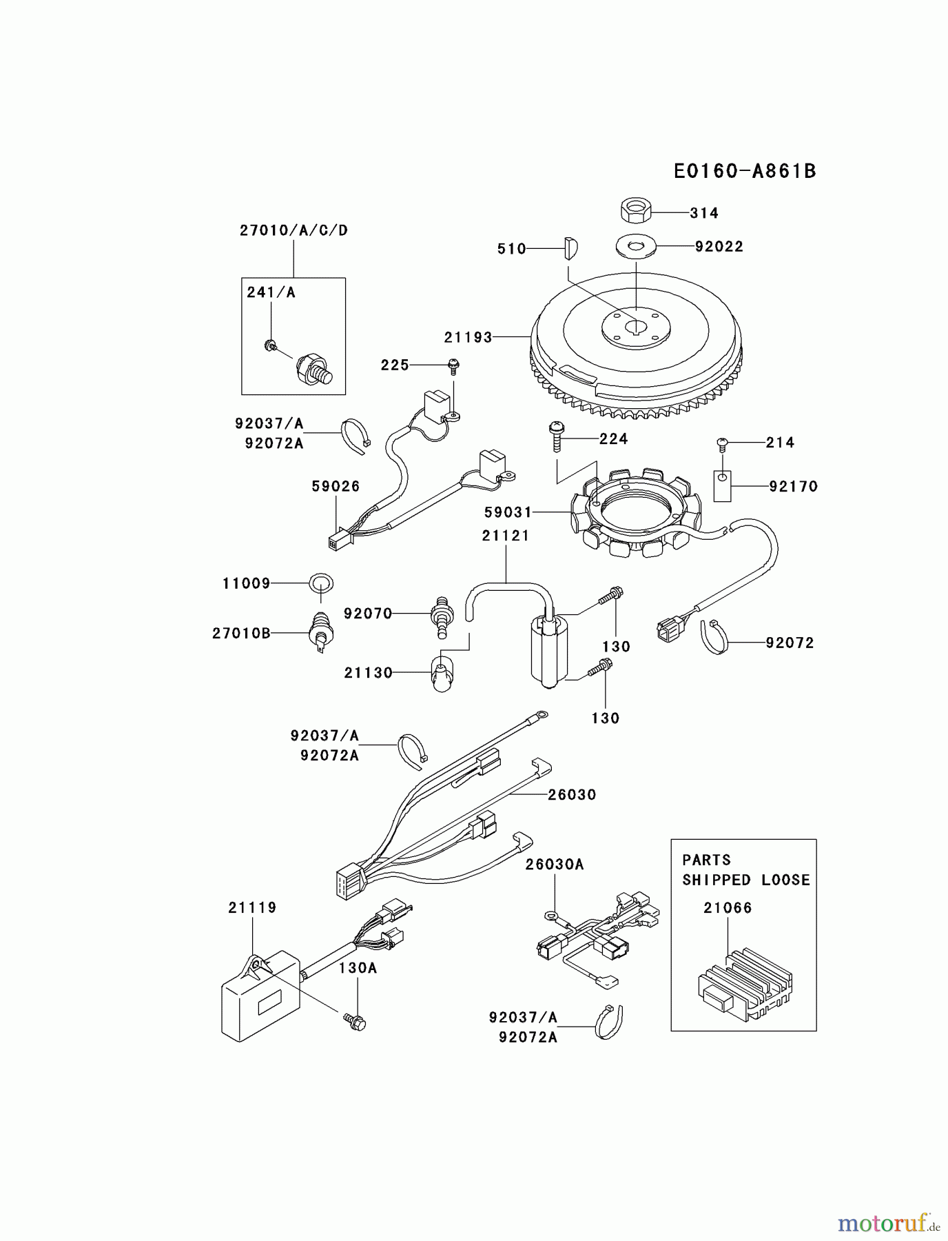  Kawasaki Motoren Motoren Vertikal FA210V - AS02 bis FH641V - DS24 FD501V-CS05 - Kawasaki FD501V 4-Stroke Engine ELECTRIC-EQUIPMENT