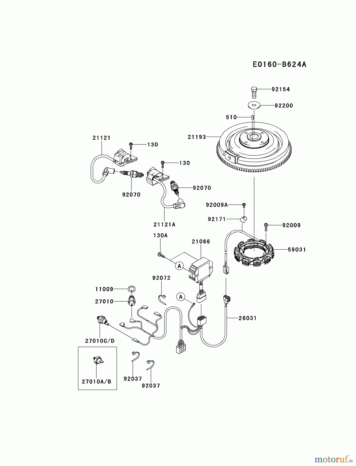  Kawasaki Motoren Motoren Vertikal FA210V - AS02 bis FH641V - DS24 FD731V-GS00 - Kawasaki FD731V 4-Stroke Engine ELECTRIC-EQUIPMENT