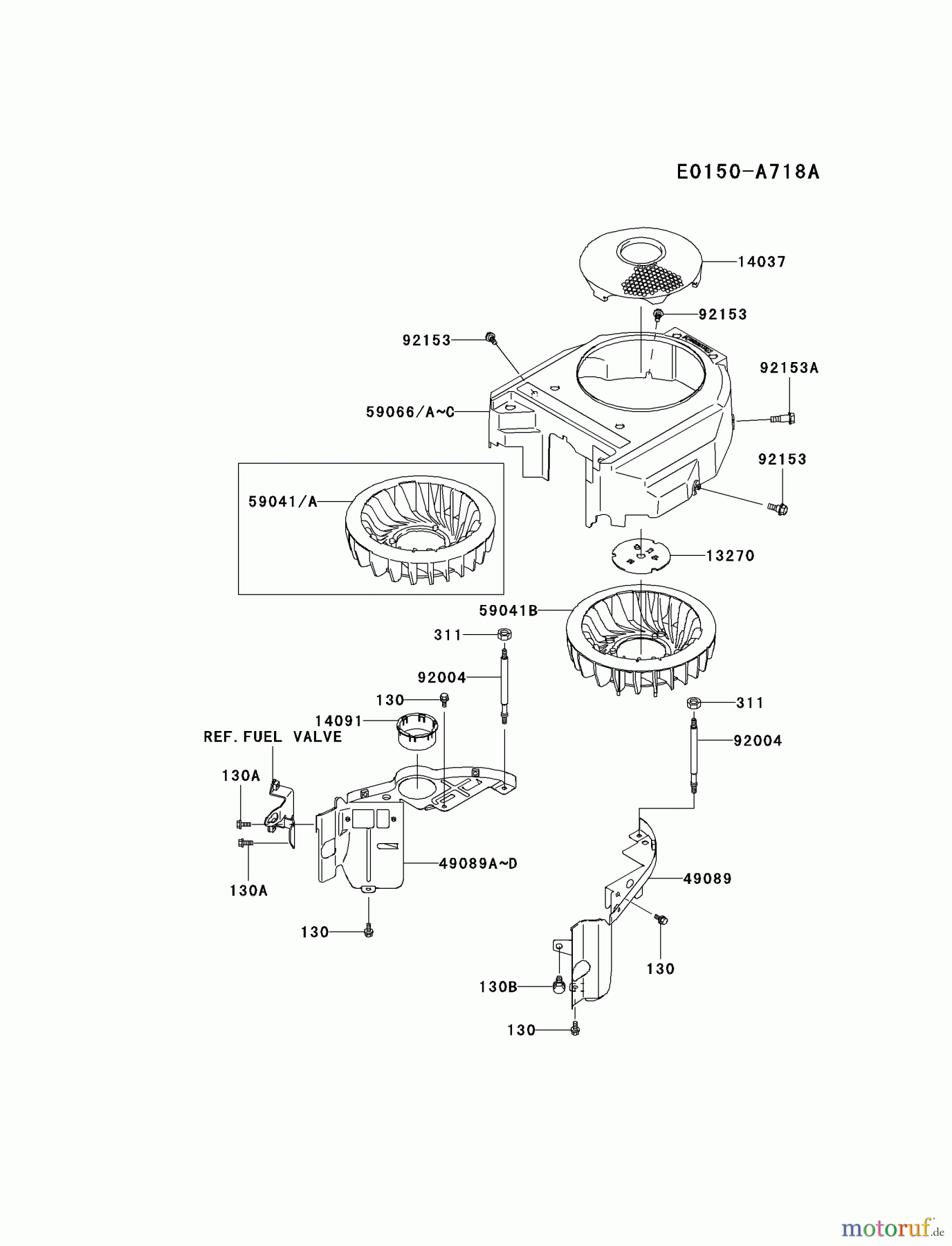  Kawasaki Motoren Motoren Vertikal FA210V - AS02 bis FH641V - DS24 FH381V-AS27 - Kawasaki FH381V 4-Stroke Engine COOLING-EQUIPMENT