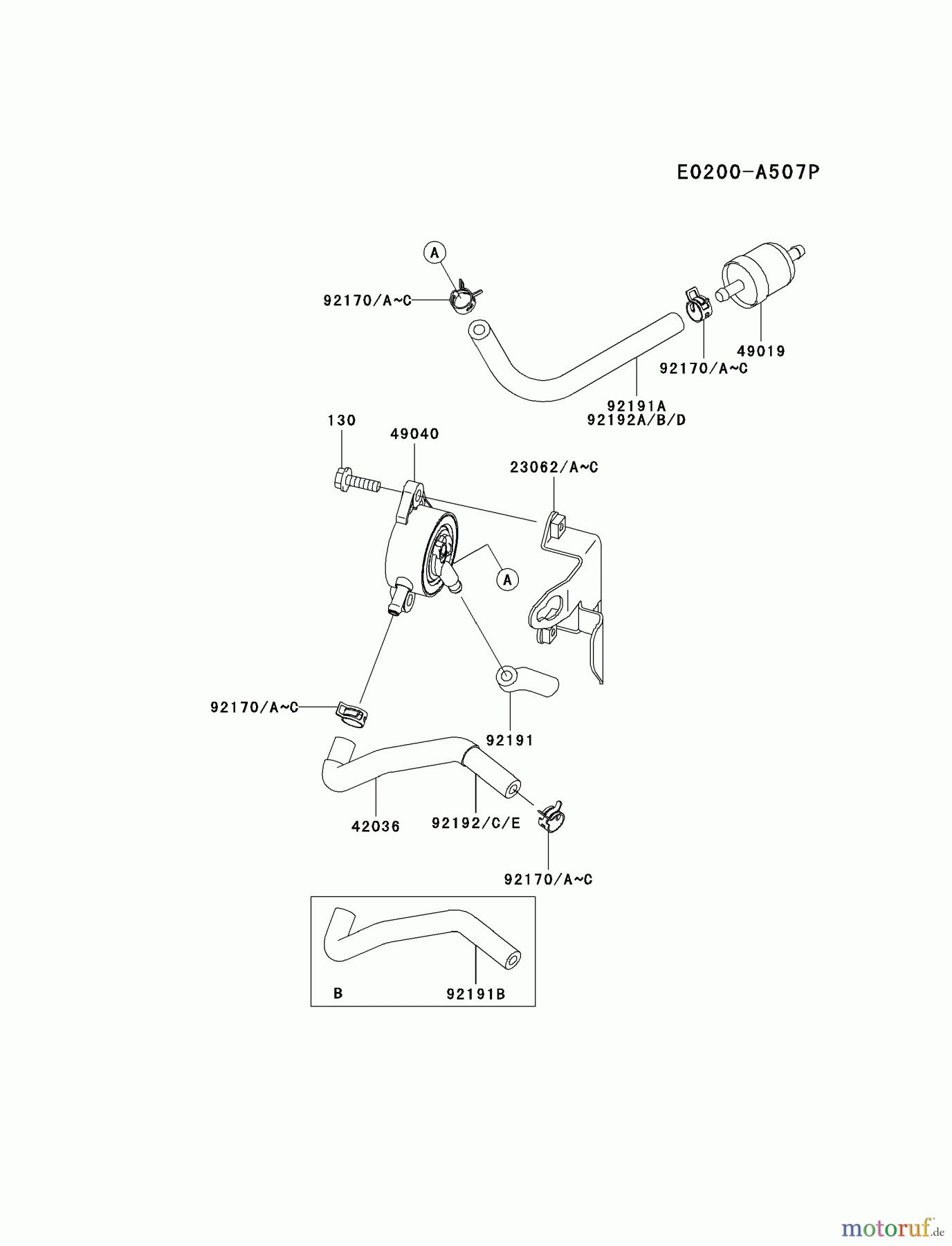  Kawasaki Motoren Motoren Vertikal FA210V - AS02 bis FH641V - DS24 FH381V-BS02 - Kawasaki FH381V 4-Stroke Engine FUEL-TANK/FUEL-VALVE