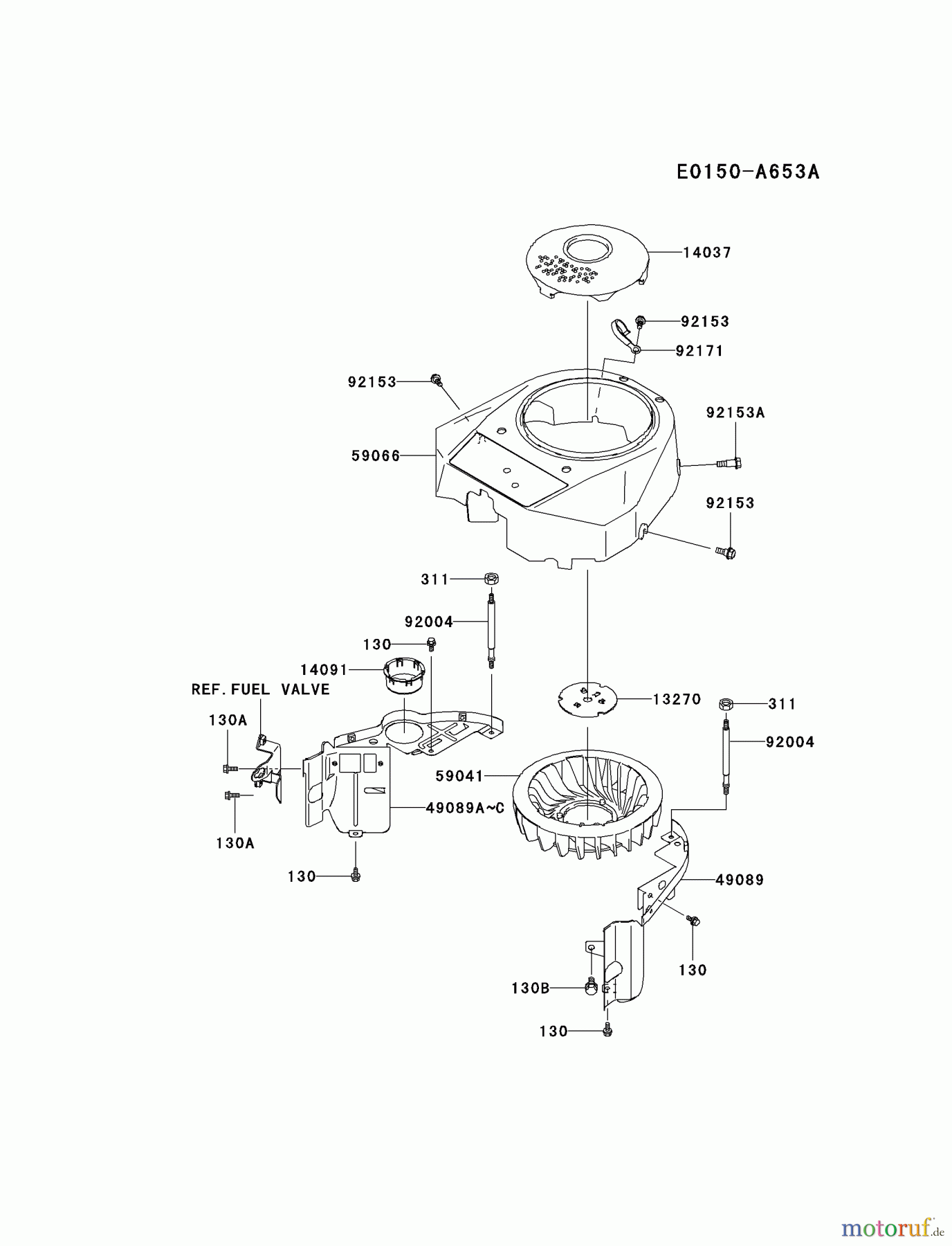  Kawasaki Motoren Motoren Vertikal FA210V - AS02 bis FH641V - DS24 FH381V-CS04 - Kawasaki FH381V 4-Stroke Engine COOLING-EQUIPMENT