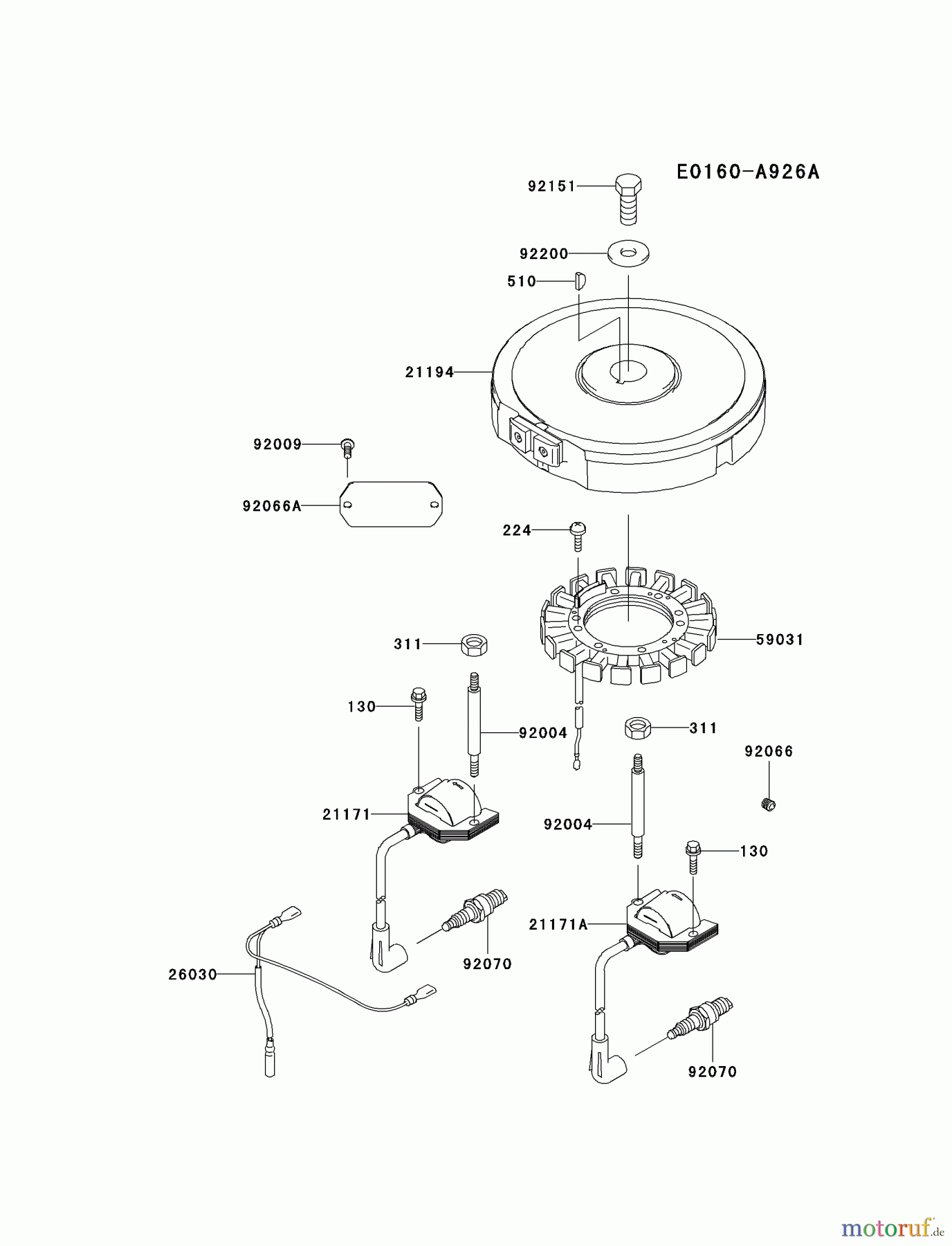  Kawasaki Motoren Motoren Vertikal FA210V - AS02 bis FH641V - DS24 FH381V-AS21 - Kawasaki FH381V 4-Stroke Engine ELECTRIC-EQUIPMENT