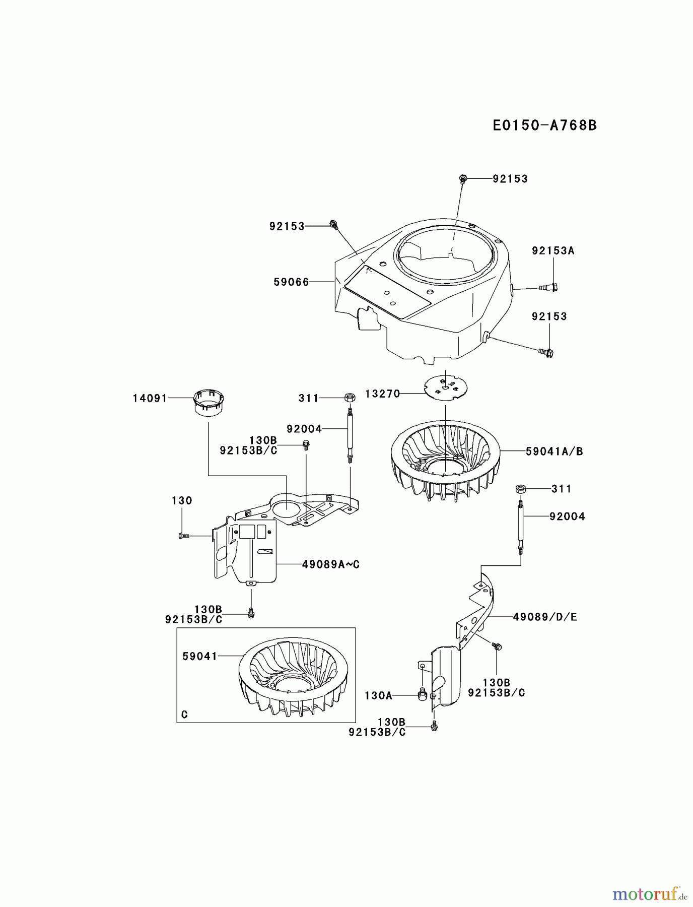  Kawasaki Motoren Motoren Vertikal FA210V - AS02 bis FH641V - DS24 FH381V-CS11 - Kawasaki FH381V 4-Stroke Engine COOLING-EQUIPMENT