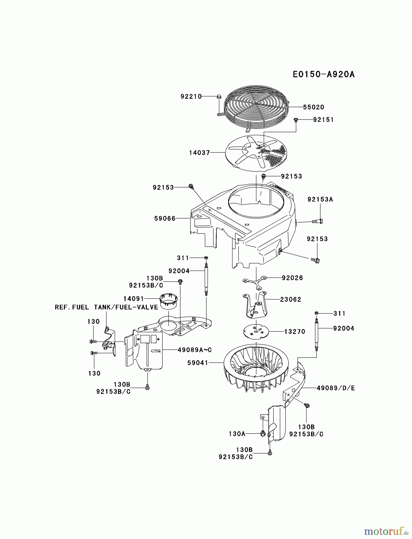  Kawasaki Motoren Motoren Vertikal FA210V - AS02 bis FH641V - DS24 FH381V-DS20 - Kawasaki FH381V 4-Stroke Engine COOLING-EQUIPMENT