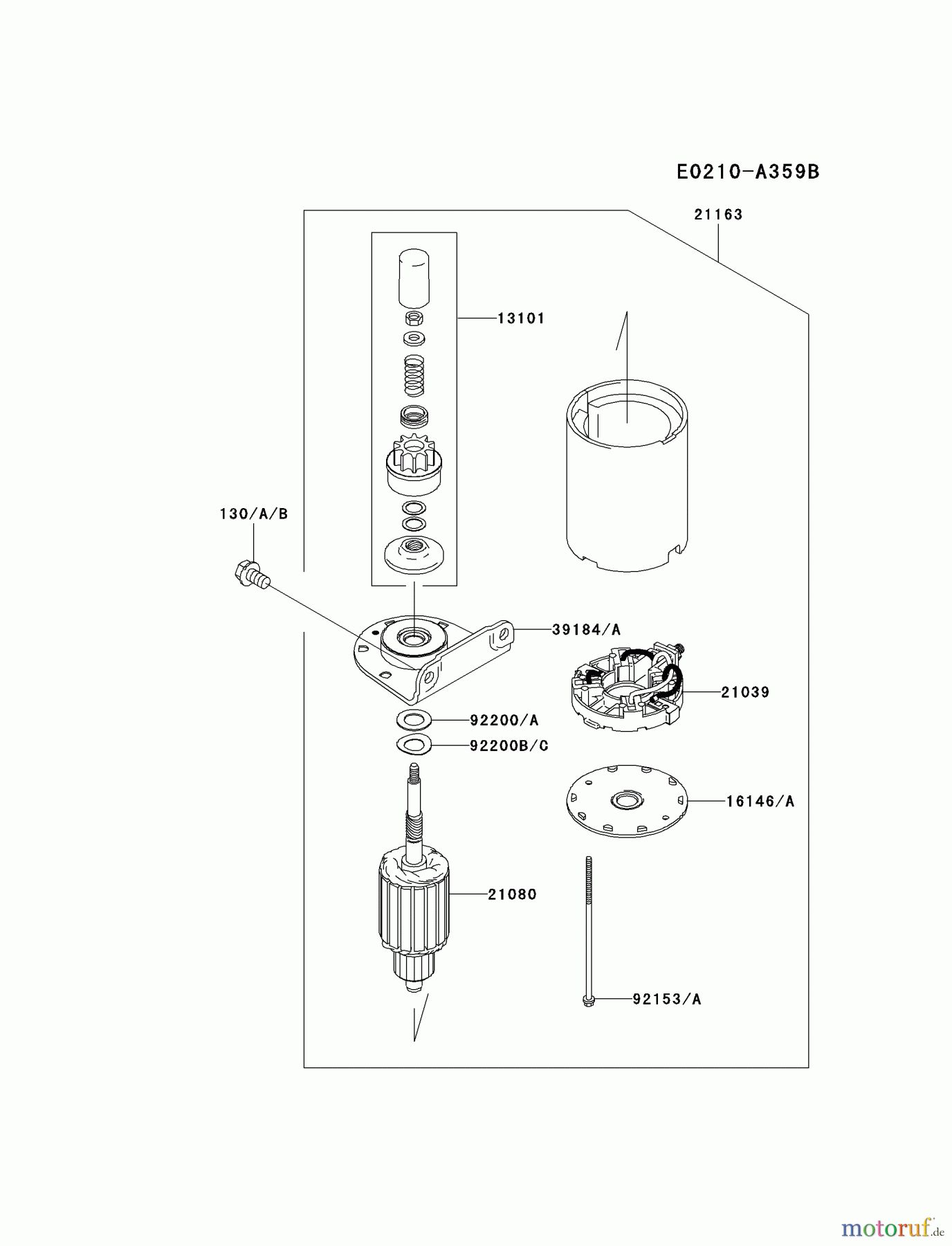  Kawasaki Motoren Motoren Vertikal FA210V - AS02 bis FH641V - DS24 FH381V-BS20 - Kawasaki FH381V 4-Stroke Engine STARTER