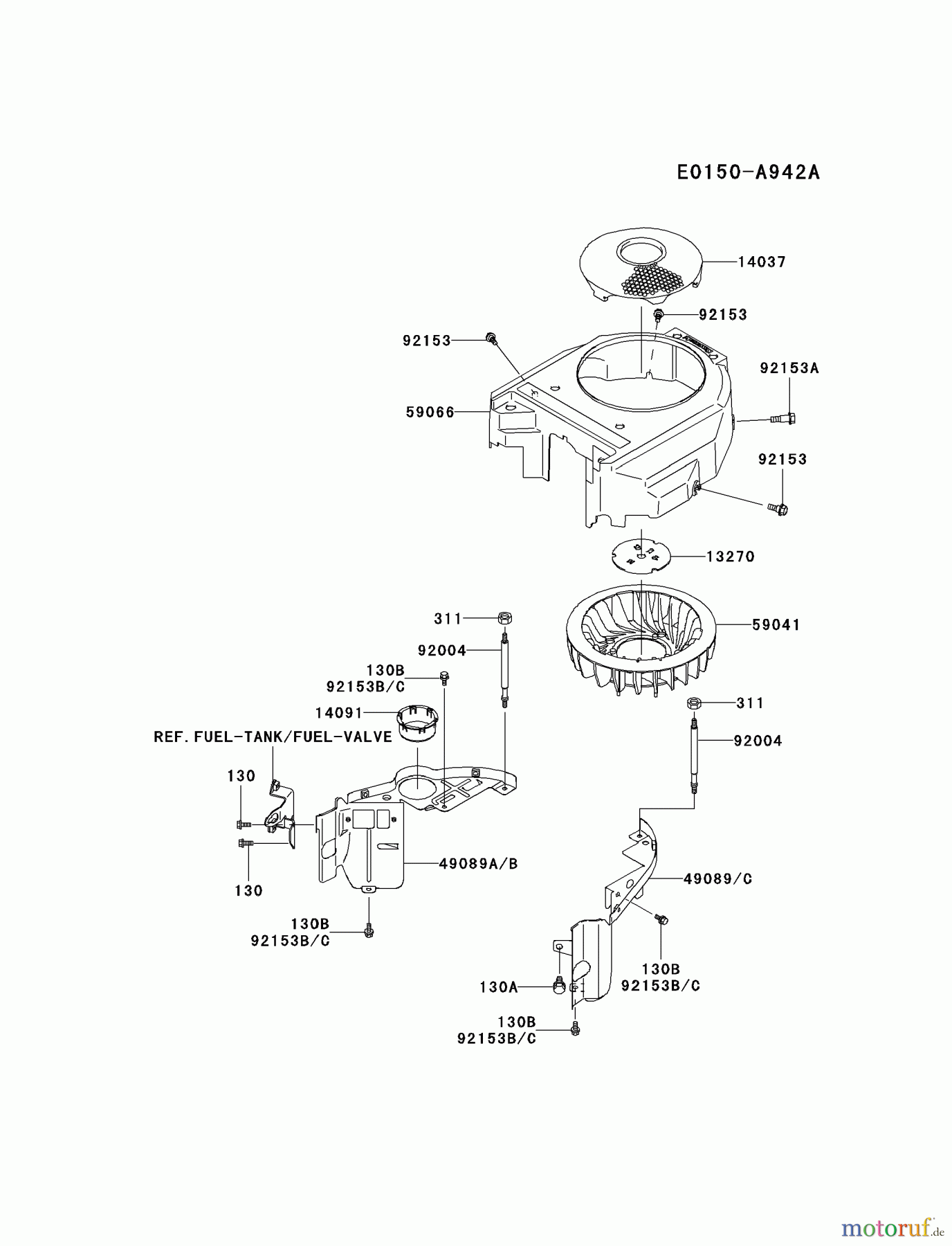  Kawasaki Motoren Motoren Vertikal FA210V - AS02 bis FH641V - DS24 FH430V-BS34 - Kawasaki FH430V 4-Stroke Engine COOLING-EQUIPMENT