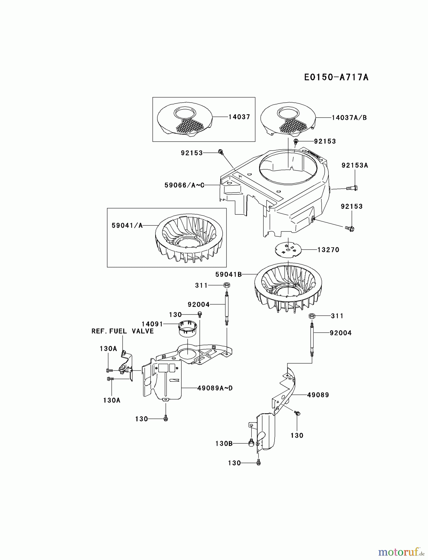  Kawasaki Motoren Motoren Vertikal FA210V - AS02 bis FH641V - DS24 FH430V-CS25 - Kawasaki FH430V 4-Stroke Engine COOLING-EQUIPMENT