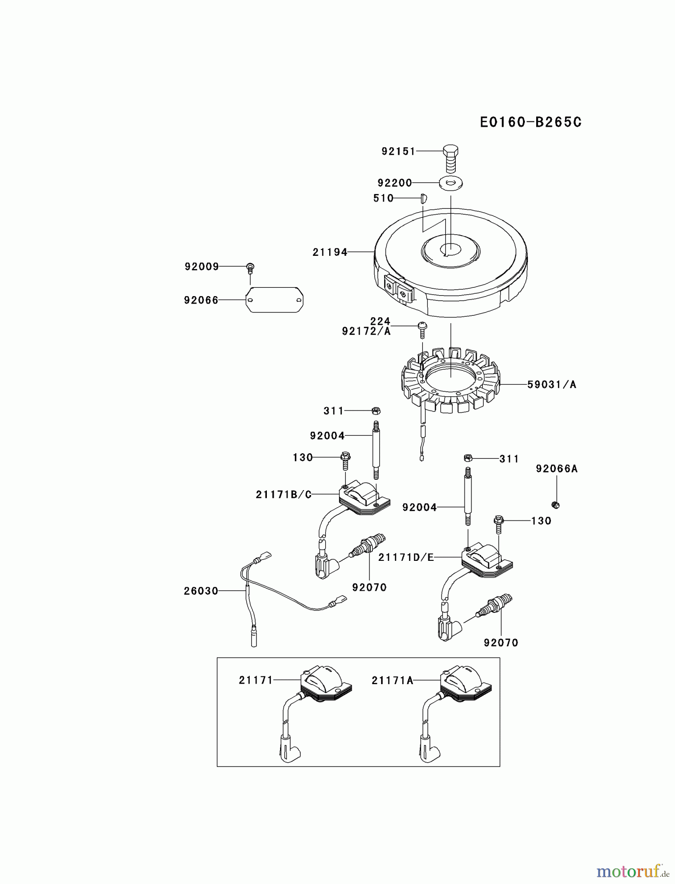  Kawasaki Motoren Motoren Vertikal FA210V - AS02 bis FH641V - DS24 FH430V-BS34 - Kawasaki FH430V 4-Stroke Engine ELECTRIC-EQUIPMENT