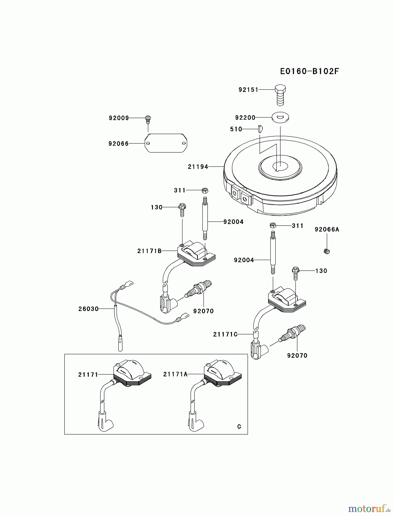  Kawasaki Motoren Motoren Vertikal FA210V - AS02 bis FH641V - DS24 FH430V-DS03 - Kawasaki FH430V 4-Stroke Engine ELECTRIC-EQUIPMENT