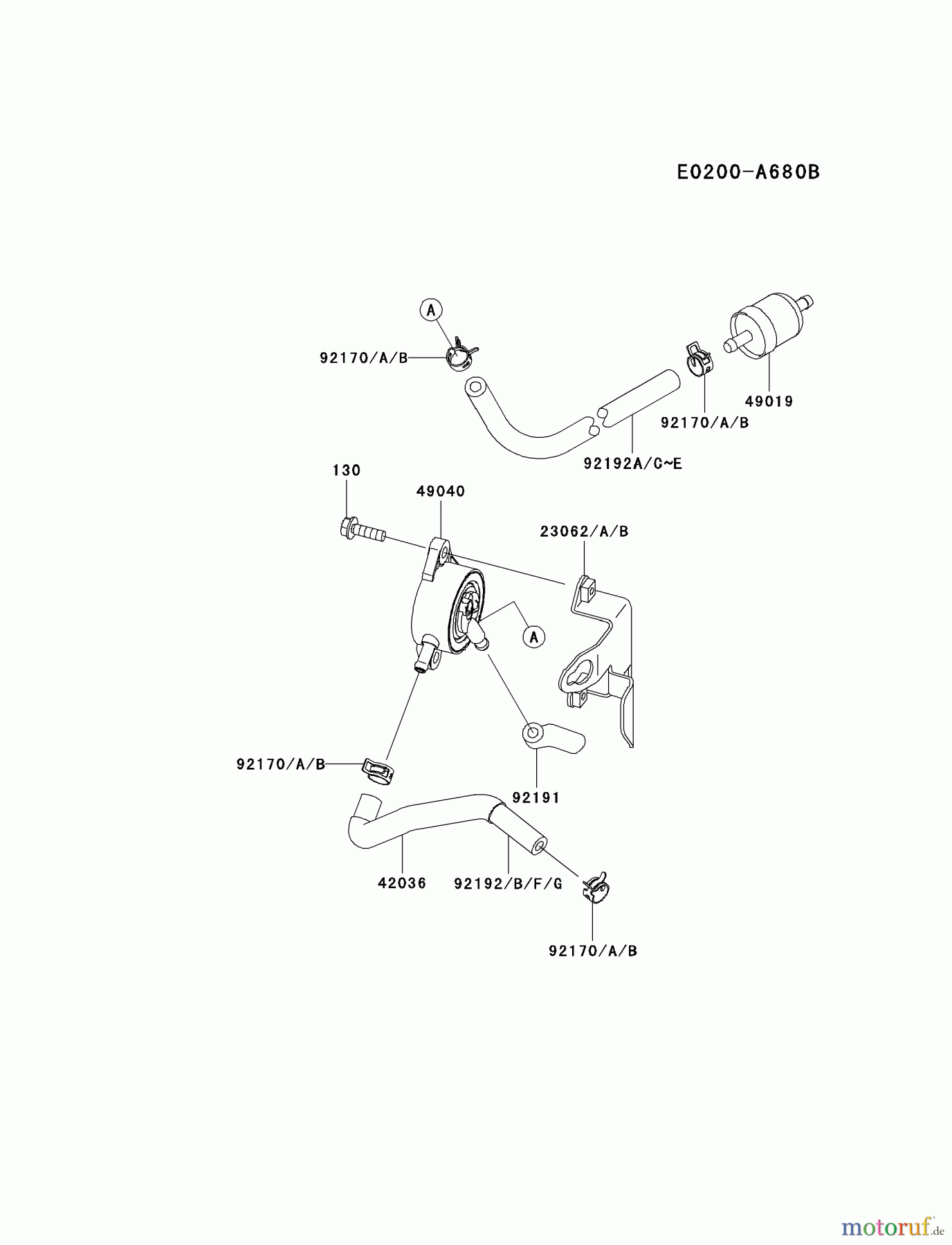  Kawasaki Motoren Motoren Vertikal FA210V - AS02 bis FH641V - DS24 FH430V-CS11 - Kawasaki FH430V 4-Stroke Engine FUEL-TANK/FUEL-VALVE