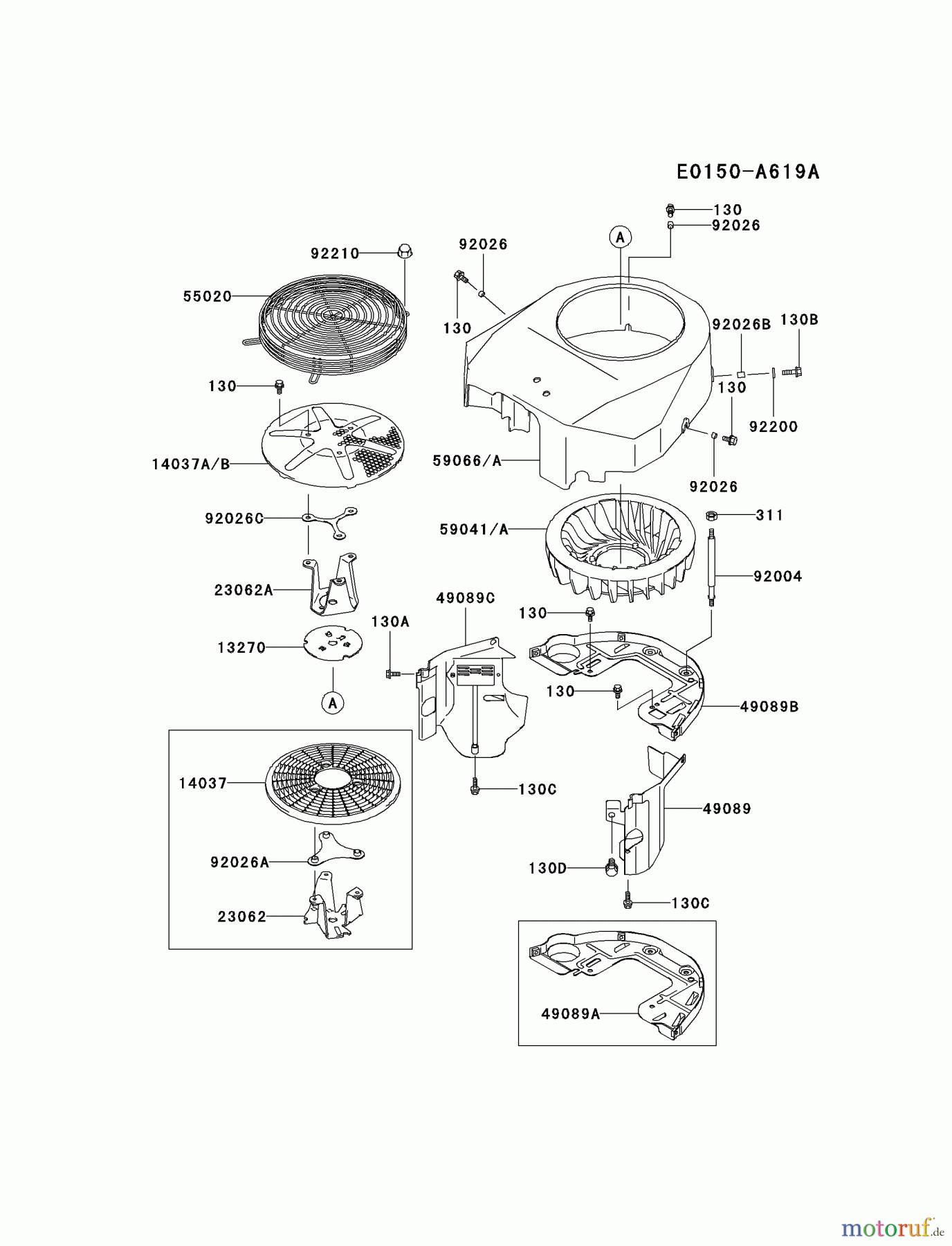  Kawasaki Motoren Motoren Vertikal FA210V - AS02 bis FH641V - DS24 FH500V-AS01 - Kawasaki FH500V 4-Stroke Engine COOLING-EQUIPMENT