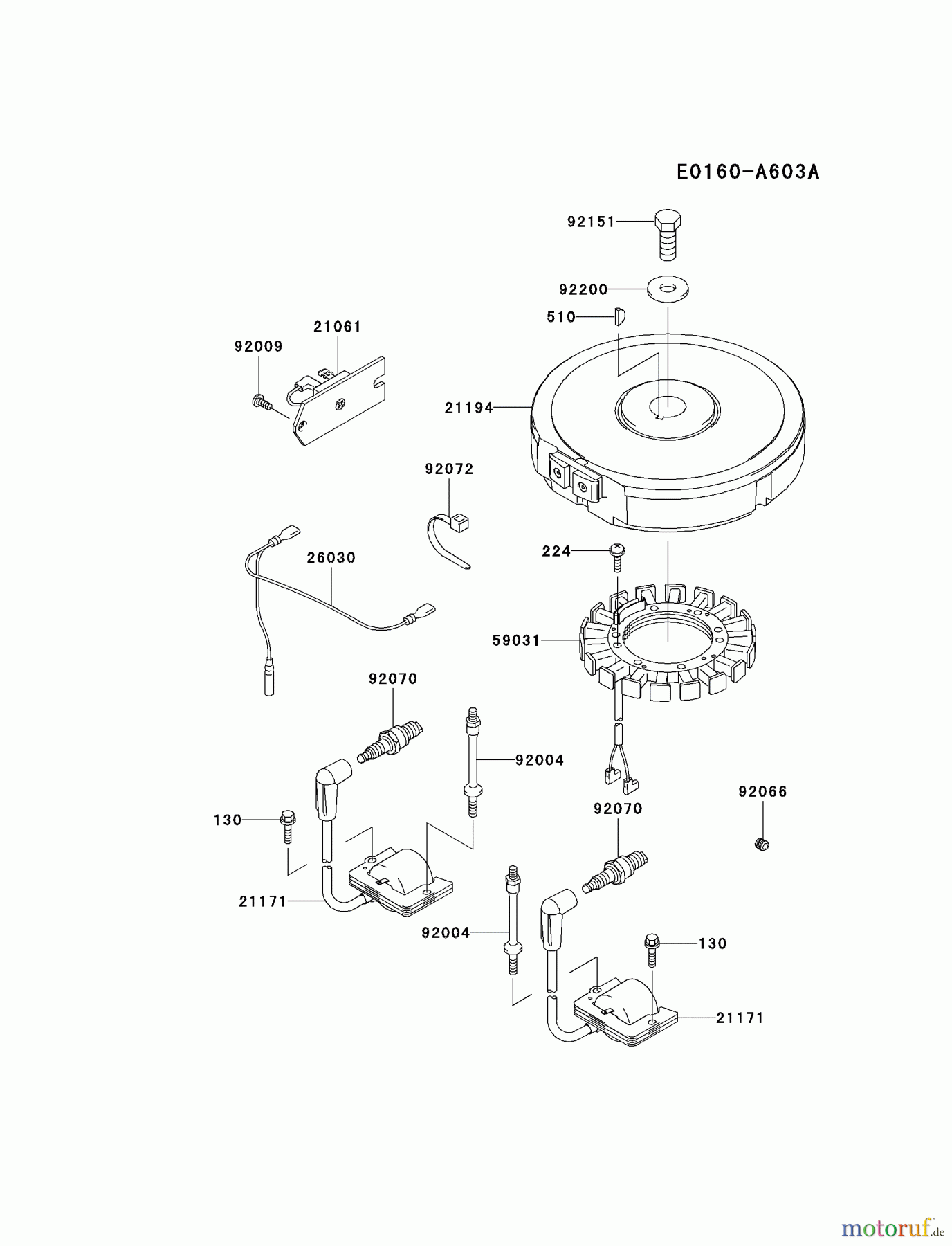  Kawasaki Motoren Motoren Vertikal FA210V - AS02 bis FH641V - DS24 FH500V-AS17 - Kawasaki FH500V 4-Stroke Engine ELECTRIC-EQUIPMENT