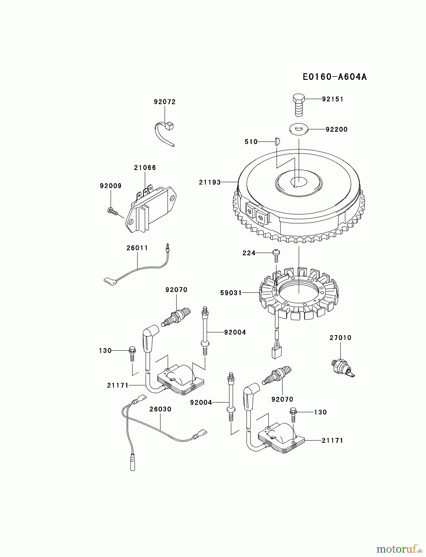  Kawasaki Motoren Motoren Vertikal FA210V - AS02 bis FH641V - DS24 FH500V-AS18 - Kawasaki FH500V 4-Stroke Engine ELECTRIC-EQUIPMENT