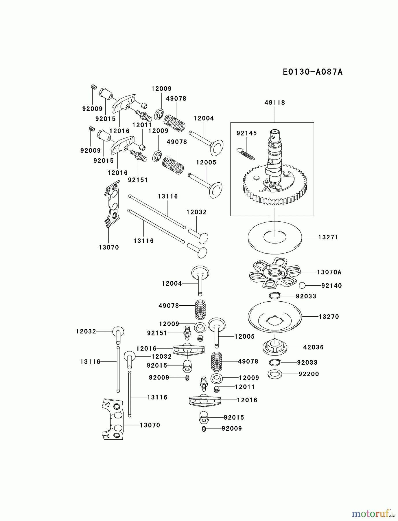  Kawasaki Motoren Motoren Vertikal FA210V - AS02 bis FH641V - DS24 FH381V-BS04 - Kawasaki FH381V 4-Stroke Engine VALVE/CAMSHAFT