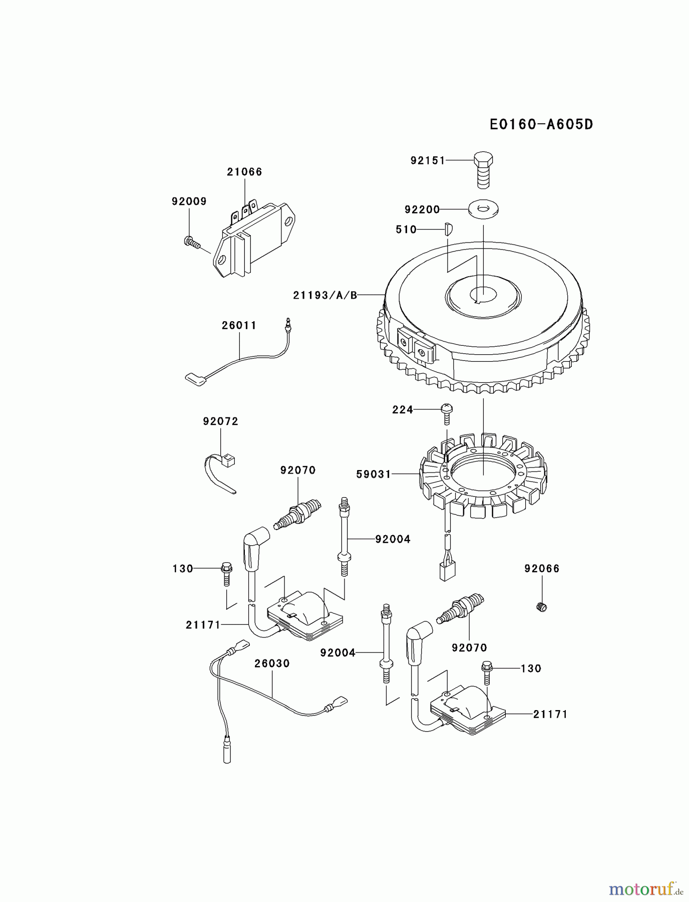  Kawasaki Motoren Motoren Vertikal FA210V - AS02 bis FH641V - DS24 FH500V-AS24 - Kawasaki FH500V 4-Stroke Engine ELECTRIC-EQUIPMENT