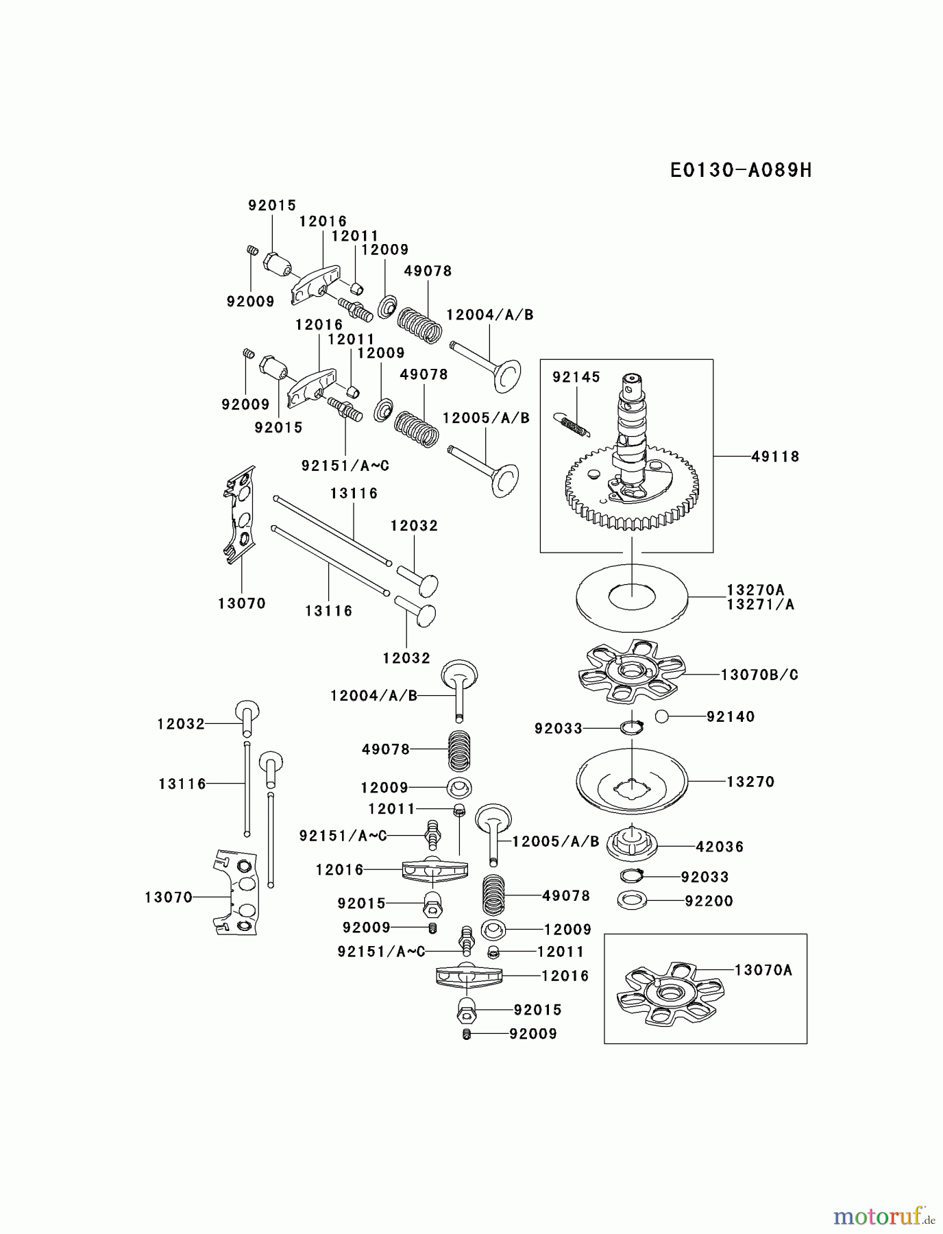  Kawasaki Motoren Motoren Vertikal FA210V - AS02 bis FH641V - DS24 FH500V-CS10 - Kawasaki FH500V 4-Stroke Engine VALVE/CAMSHAFT