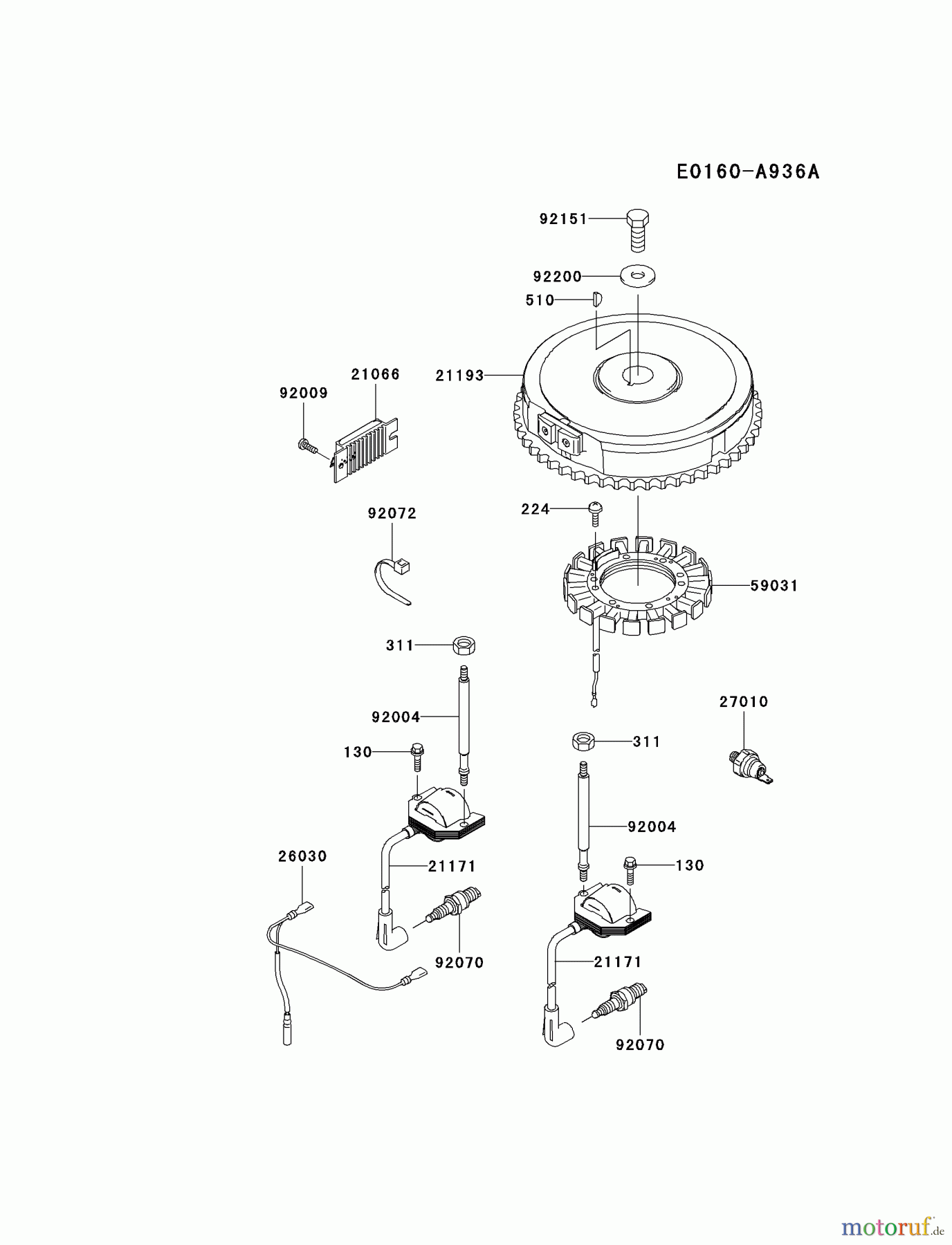  Kawasaki Motoren Motoren Vertikal FA210V - AS02 bis FH641V - DS24 FH541V-AS05 - Kawasaki FH541V 4-Stroke Engine ELECTRIC-EQUIPMENT