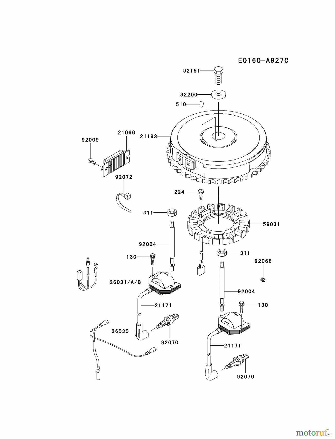  Kawasaki Motoren Motoren Vertikal FA210V - AS02 bis FH641V - DS24 FH541V-AS07 - Kawasaki FH541V 4-Stroke Engine ELECTRIC-EQUIPMENT