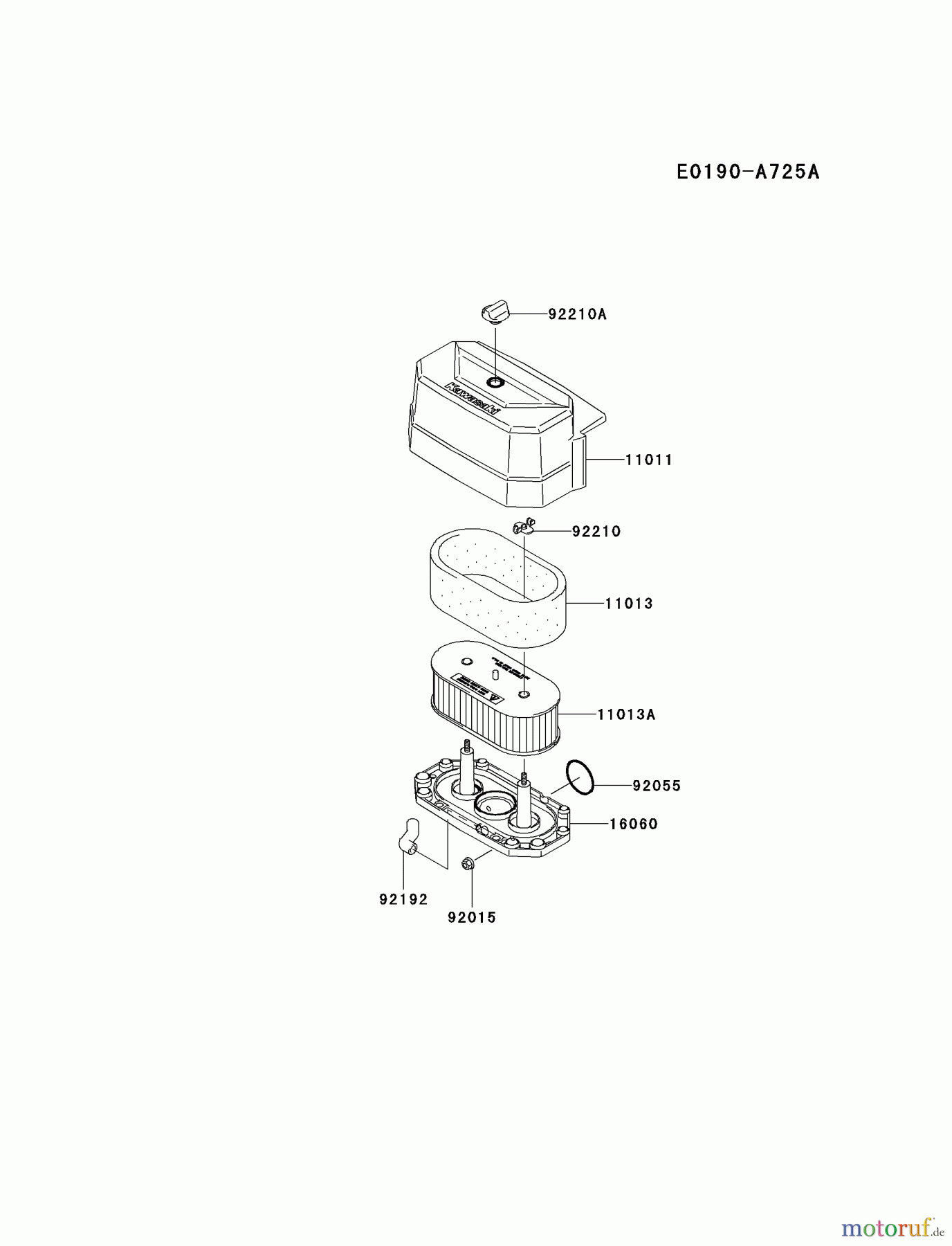  Kawasaki Motoren Motoren Vertikal FA210V - AS02 bis FH641V - DS24 FH541V-BS32 - Kawasaki FH541V 4-Stroke Engine AIR-FILTER/MUFFLER