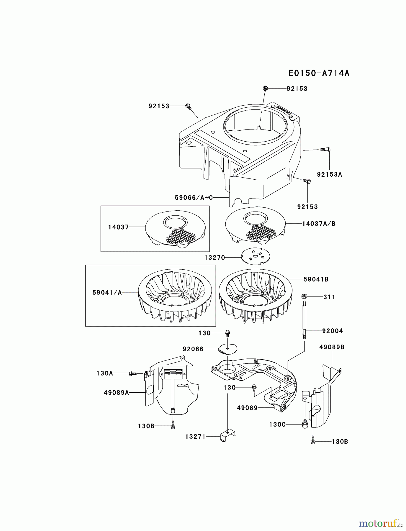  Kawasaki Motoren Motoren Vertikal FA210V - AS02 bis FH641V - DS24 FH541V-AS22 - Kawasaki FH541V 4-Stroke Engine COOLING-EQUIPMENT