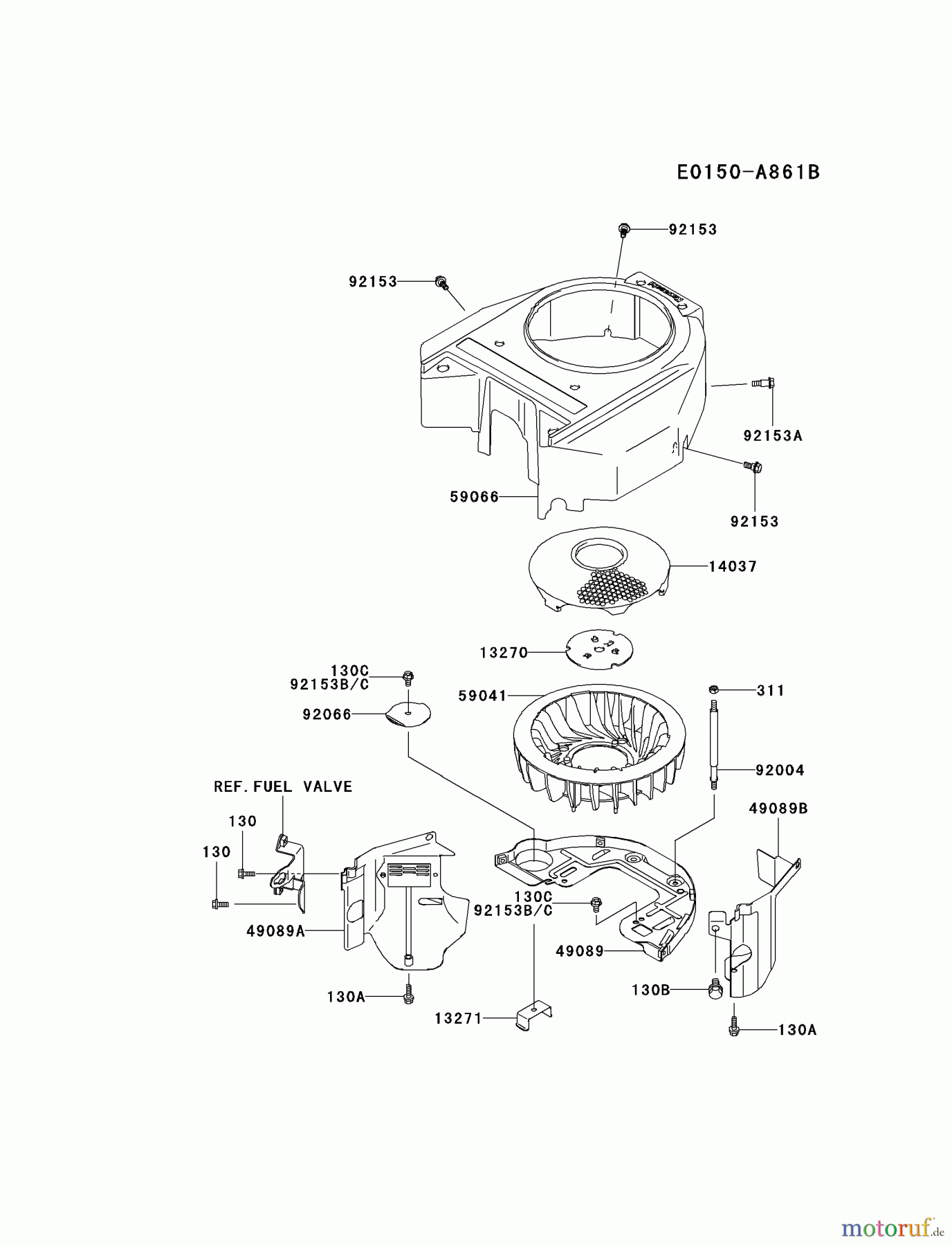  Kawasaki Motoren Motoren Vertikal FA210V - AS02 bis FH641V - DS24 FH541V-AS40 - Kawasaki FH541V 4-Stroke Engine COOLING-EQUIPMENT