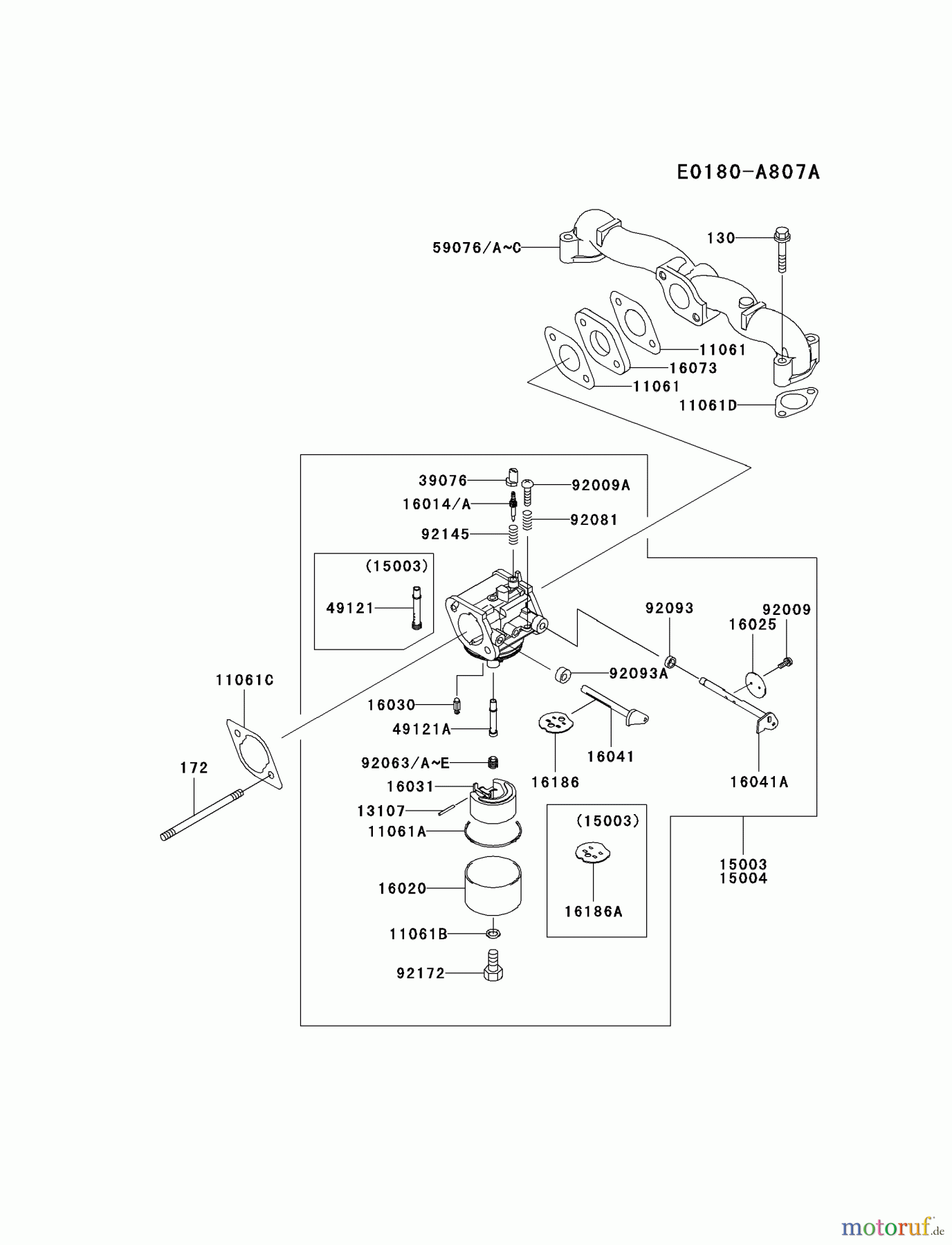  Kawasaki Motoren Motoren Vertikal FA210V - AS02 bis FH641V - DS24 FH541V-BS43 - Kawasaki FH541V 4-Stroke Engine CARBURETOR #2