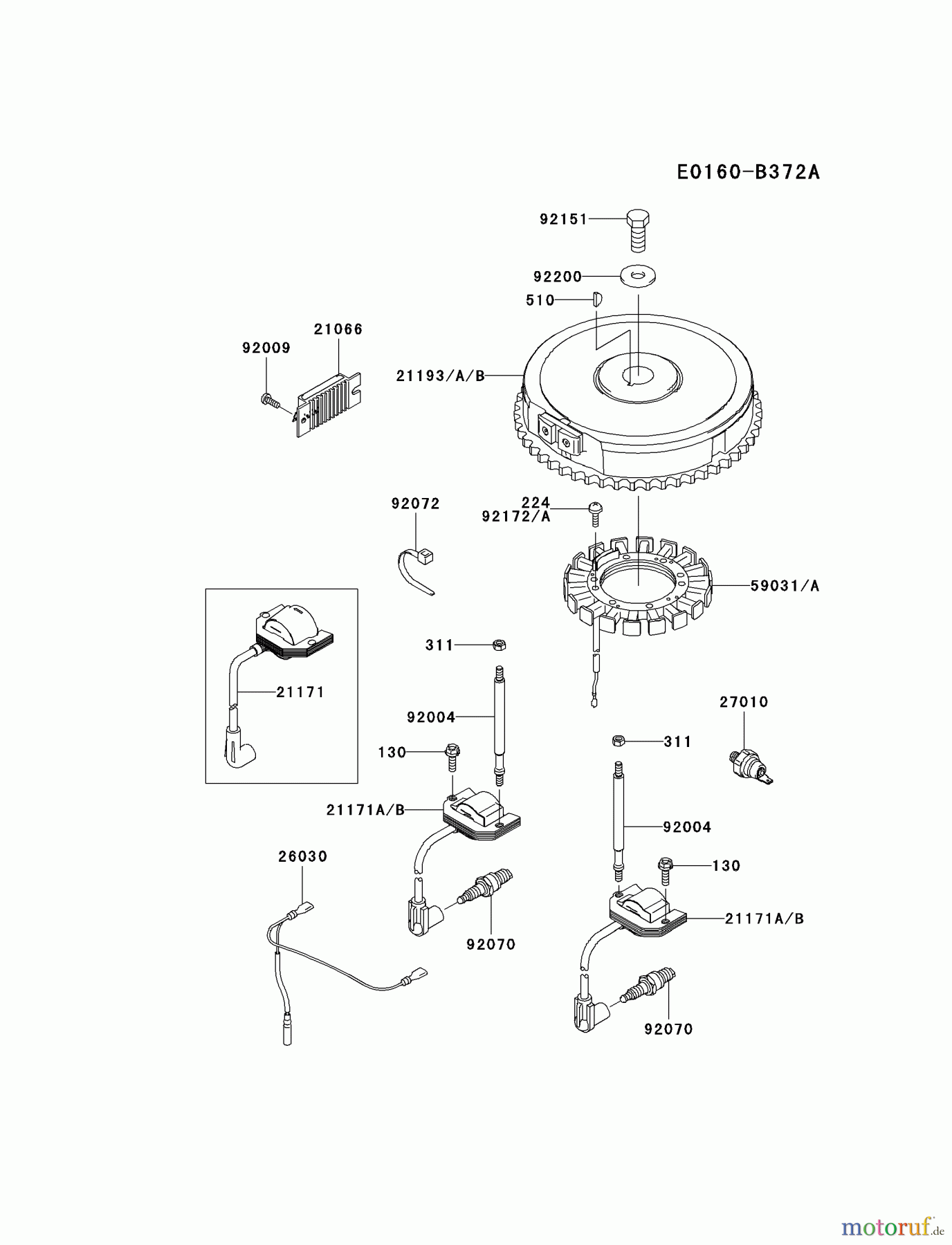  Kawasaki Motoren Motoren Vertikal FA210V - AS02 bis FH641V - DS24 FH541V-DS05 - Kawasaki FH541V 4-Stroke Engine ELECTRIC-EQUIPMENT