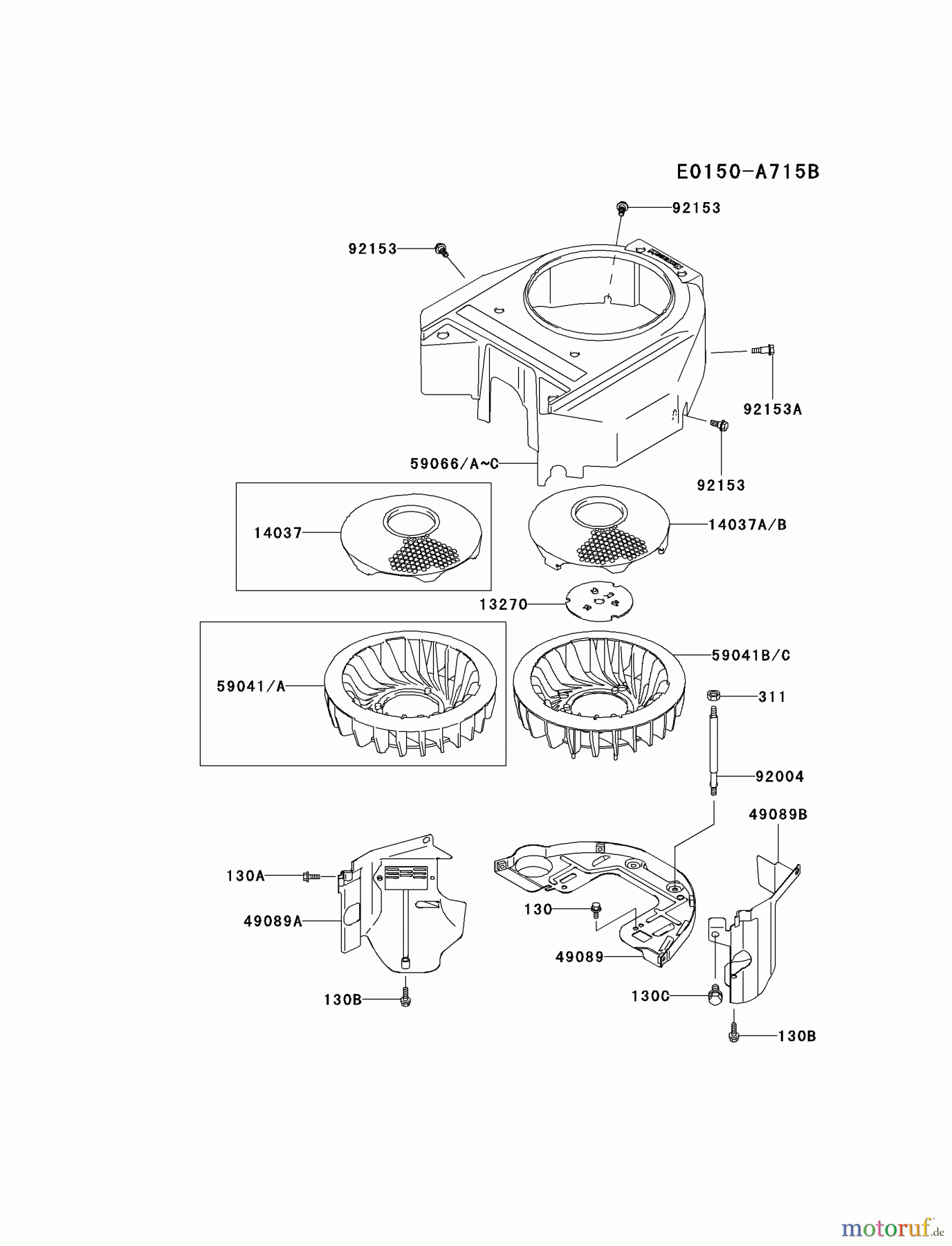  Kawasaki Motoren Motoren Vertikal FA210V - AS02 bis FH641V - DS24 FH541V-AS27 - Kawasaki FH541V 4-Stroke Engine COOLING-EQUIPMENT