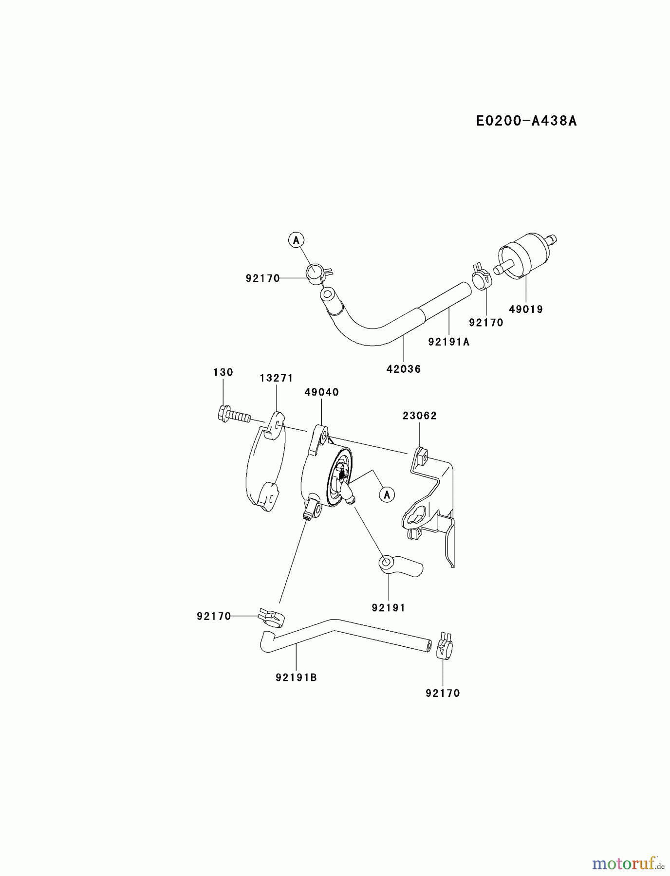  Kawasaki Motoren Motoren Vertikal FA210V - AS02 bis FH641V - DS24 FH580V-AS31 - Kawasaki FH580V 4-Stroke Engine FUEL-TANK/FUEL-VALVE