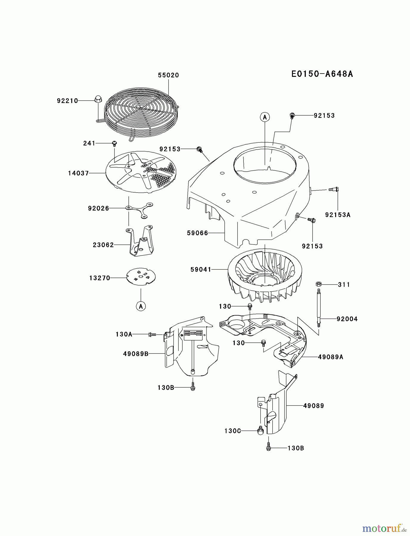  Kawasaki Motoren Motoren Vertikal FA210V - AS02 bis FH641V - DS24 FH580V-CS13 - Kawasaki FH580V 4-Stroke Engine COOLING-EQUIPMENT