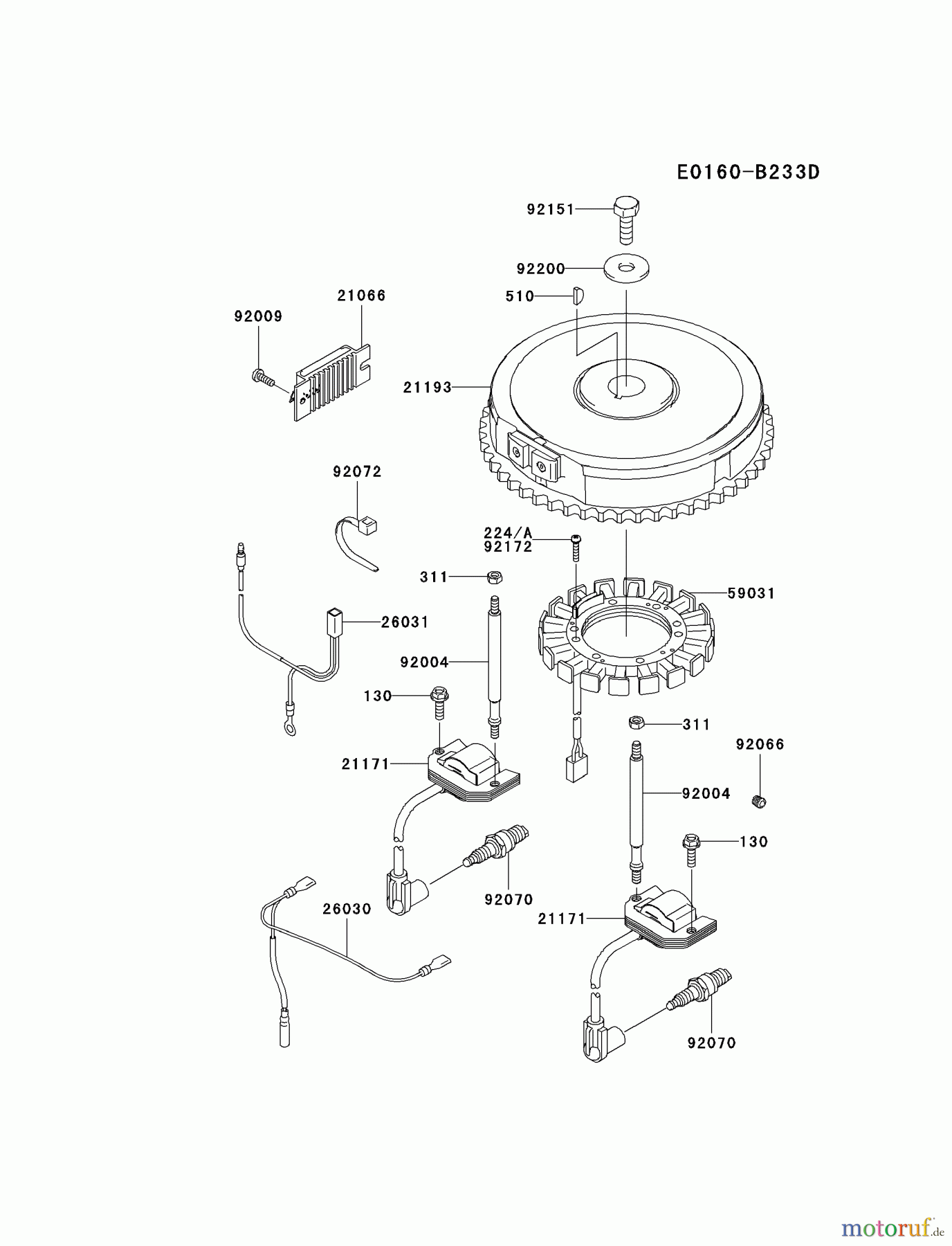  Kawasaki Motoren Motoren Vertikal FA210V - AS02 bis FH641V - DS24 FH580V-CS15 - Kawasaki FH580V 4-Stroke Engine ELECTRIC-EQUIPMENT