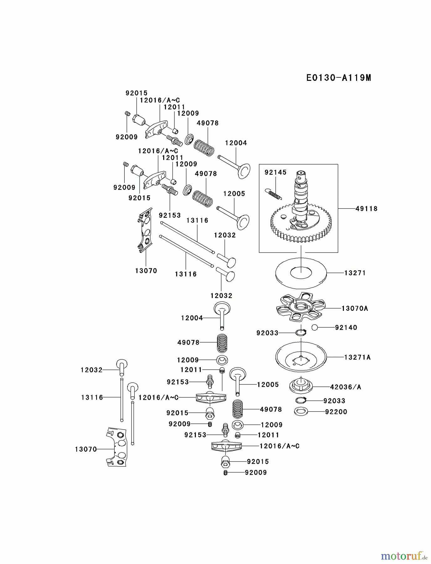  Kawasaki Motoren Motoren Vertikal FA210V - AS02 bis FH641V - DS24 FH541V-CS22 - Kawasaki FH541V 4-Stroke Engine VALVE/CAMSHAFT