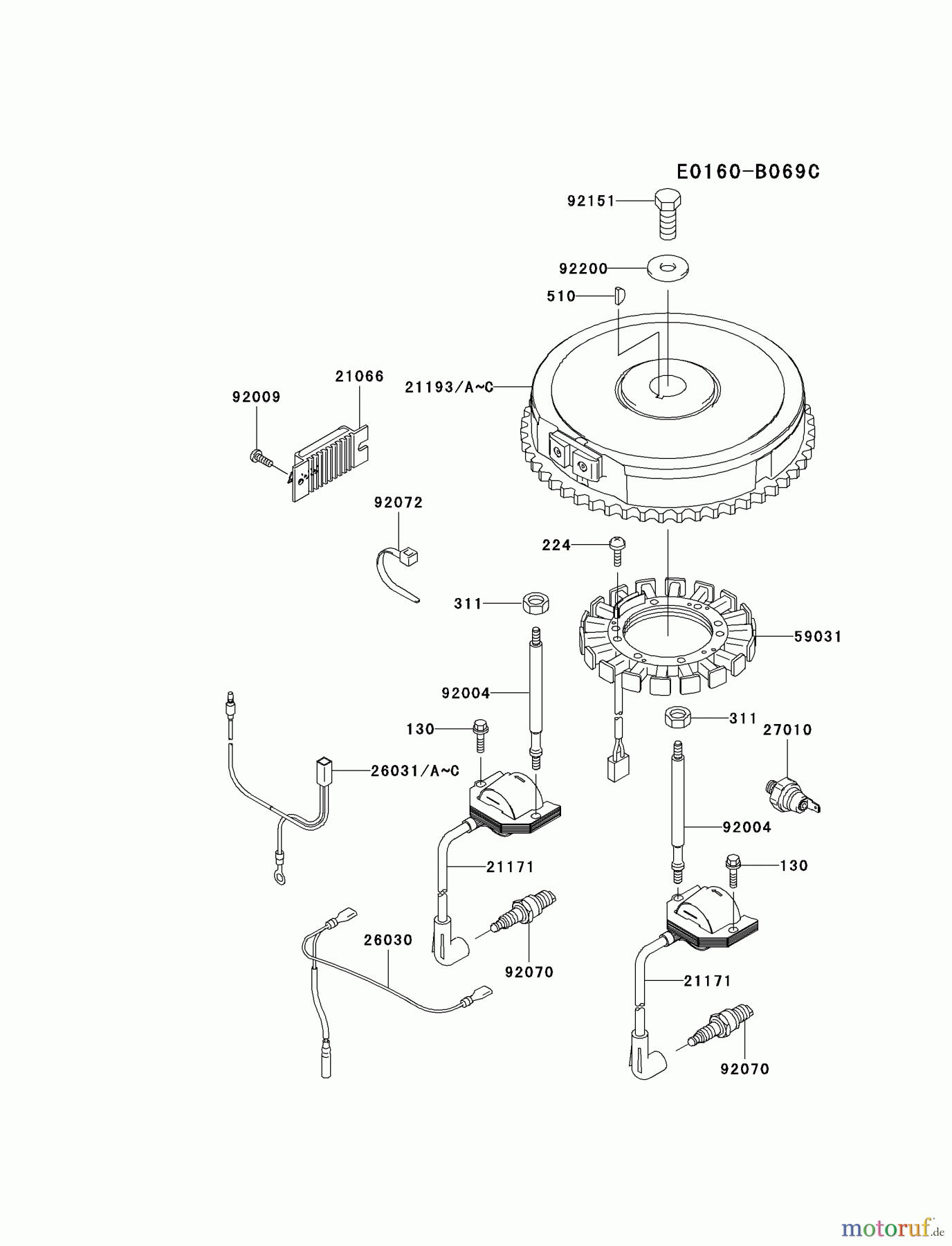  Kawasaki Motoren Motoren Vertikal FA210V - AS02 bis FH641V - DS24 FH580V-CS29 - Kawasaki FH580V 4-Stroke Engine ELECTRIC-EQUIPMENT