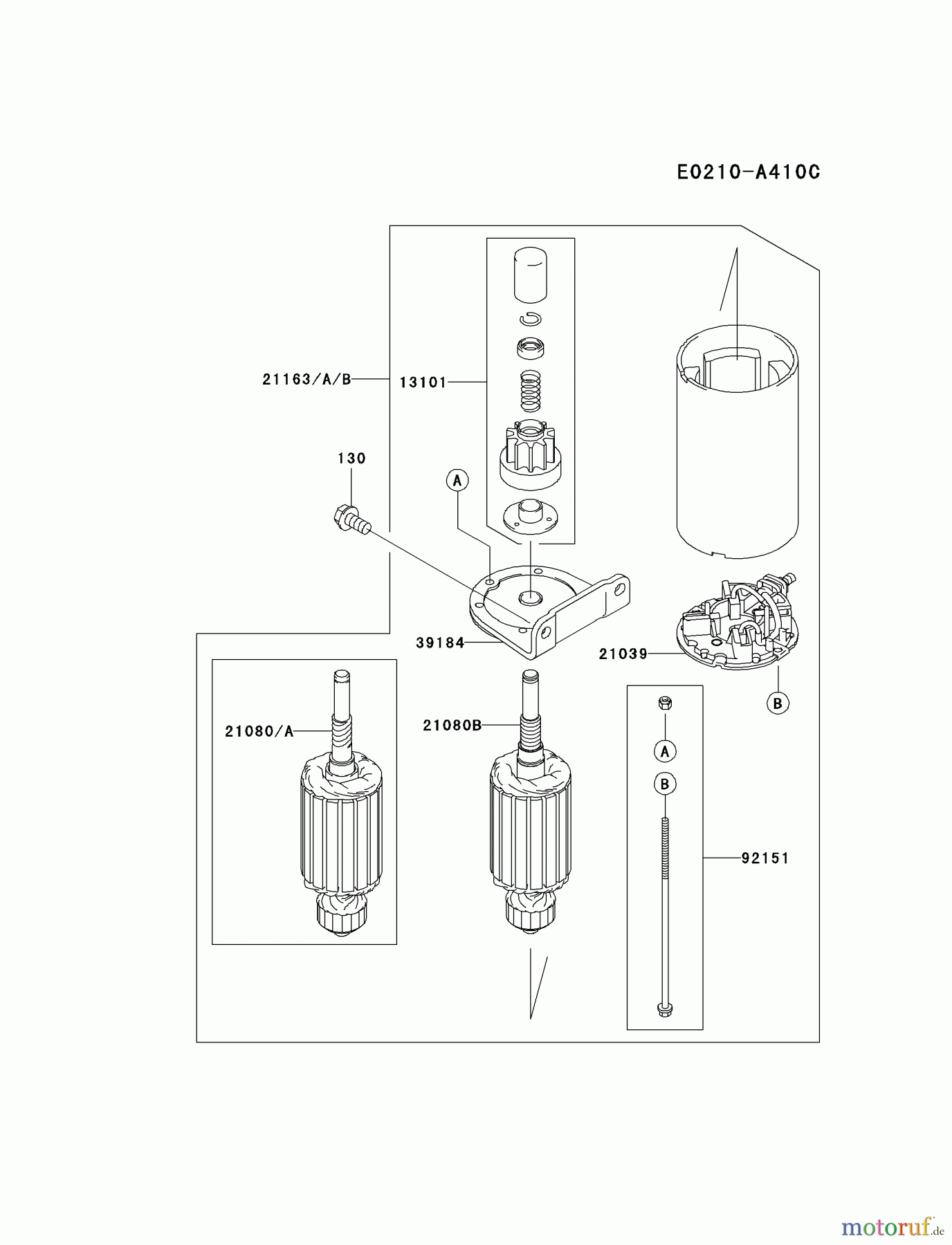  Kawasaki Motoren Motoren Vertikal FH641V - DS25 bis FS481V - BS13 FH721V-BS35 - Kawasaki FH721V 4-Stroke Engine STARTER