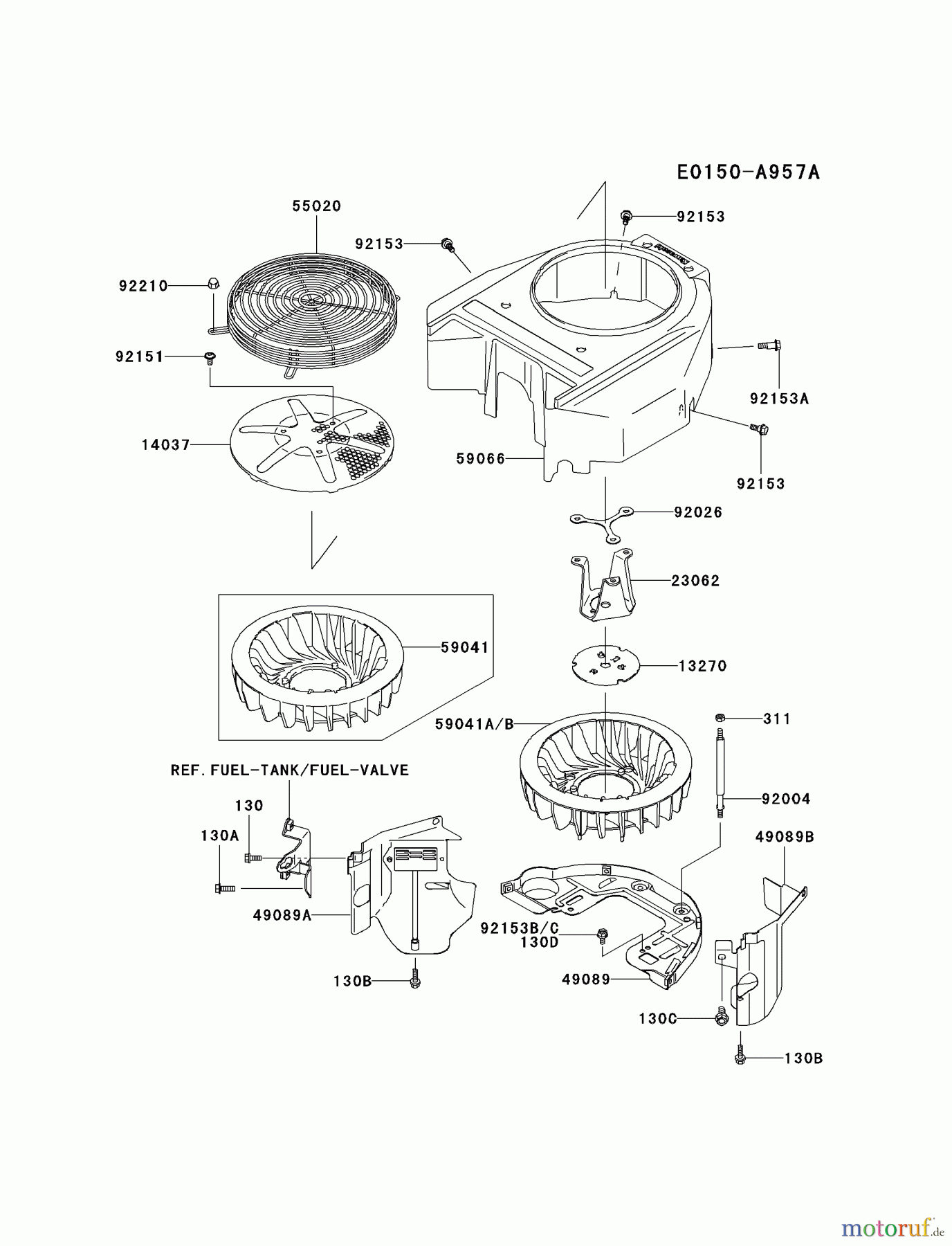  Kawasaki Motoren Motoren Vertikal FA210V - AS02 bis FH641V - DS24 FH580V-CS36 - Kawasaki FH580V 4-Stroke Engine COOLING-EQUIPMENT